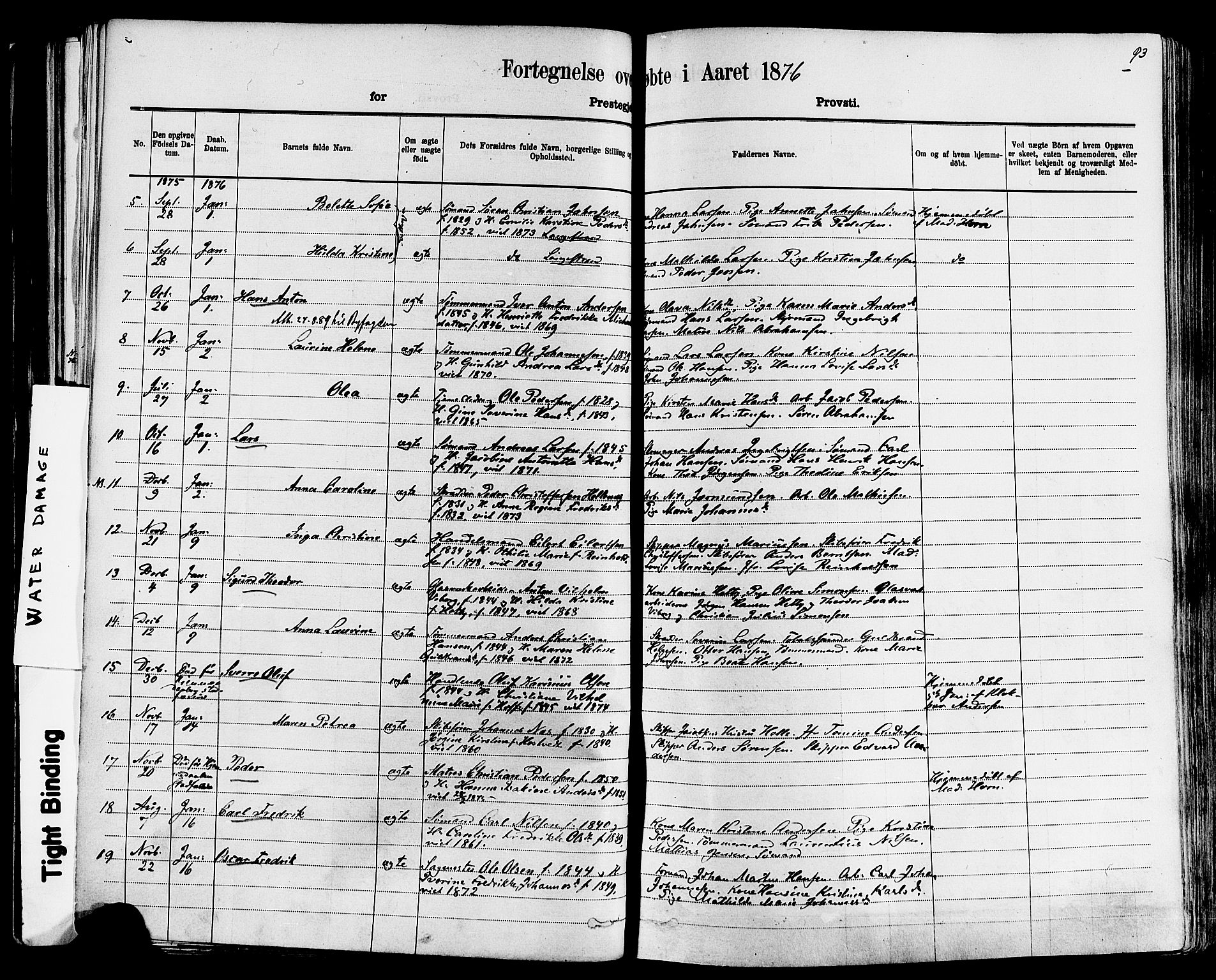 Larvik kirkebøker, SAKO/A-352/F/Fa/L0006: Parish register (official) no. I 6, 1871-1883, p. 93