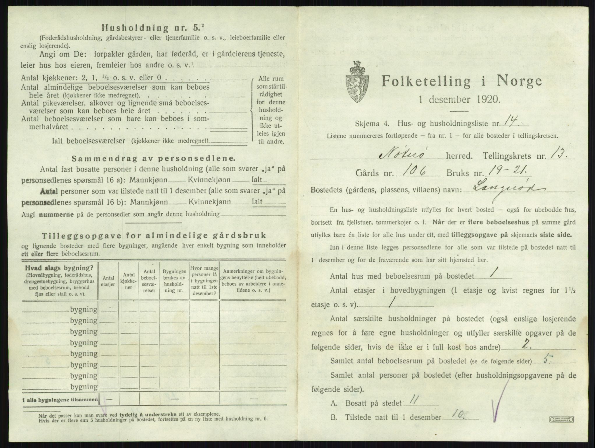 SAKO, 1920 census for Nøtterøy, 1920, p. 2584