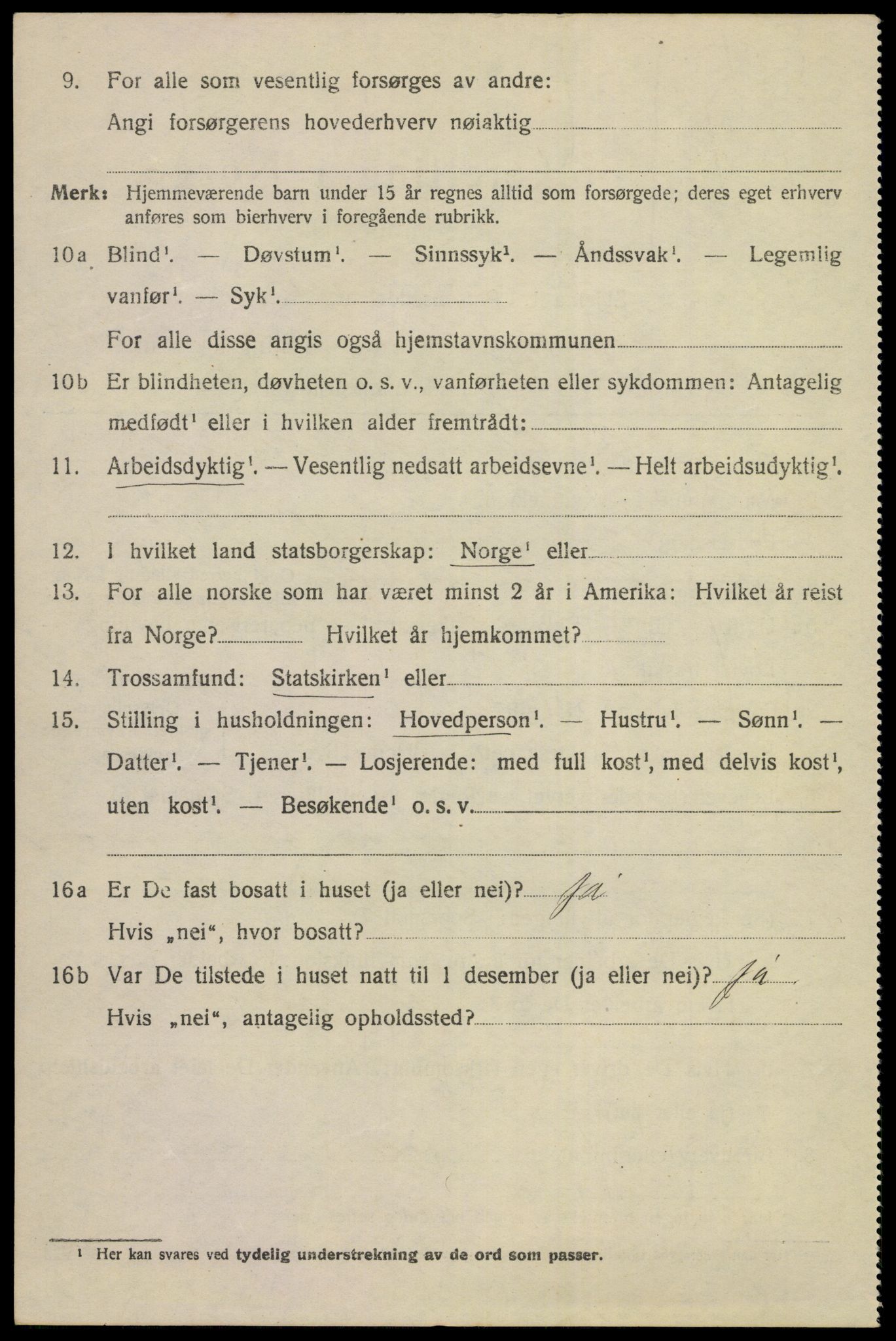 SAKO, 1920 census for Kongsberg, 1920, p. 12943