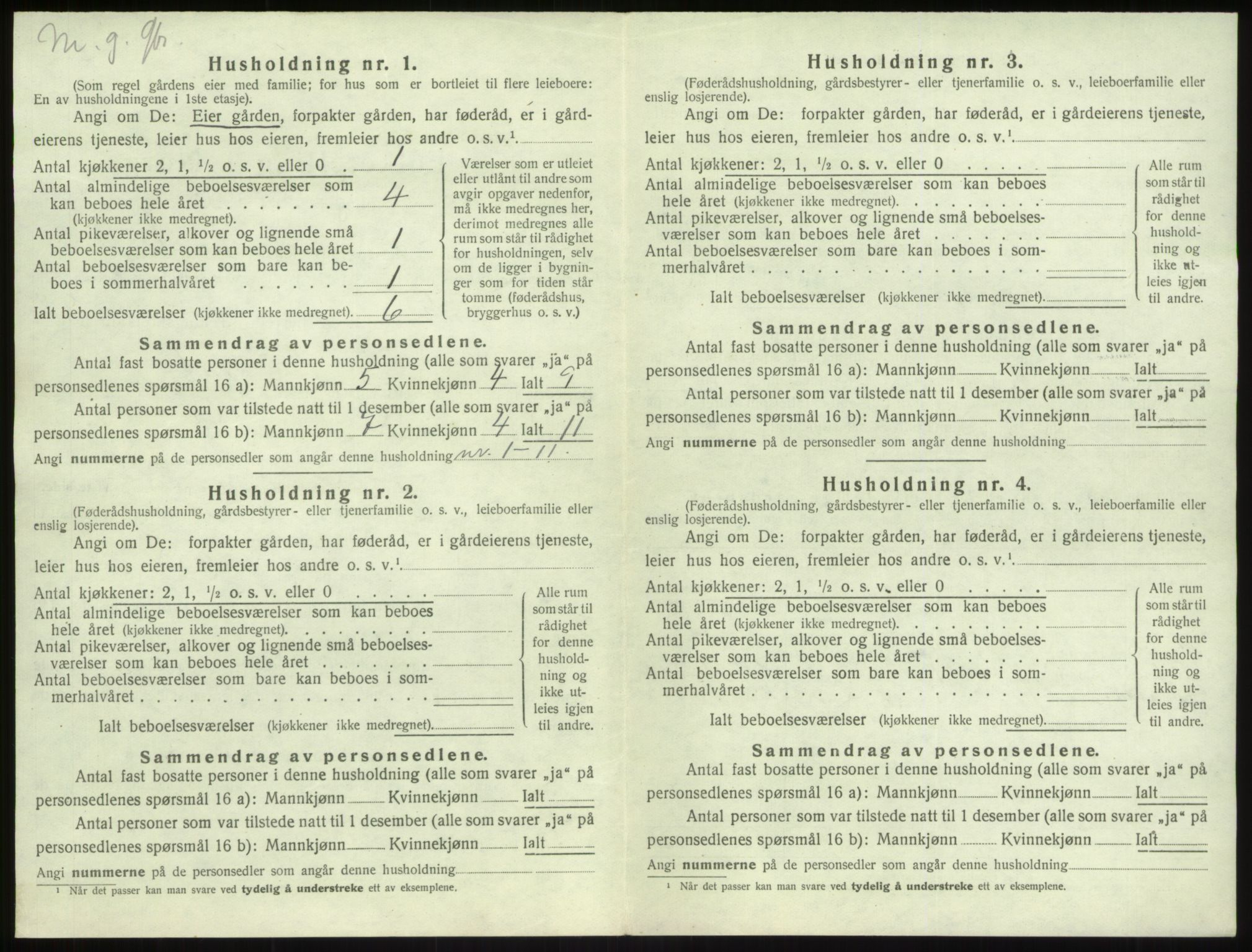 SAB, 1920 census for Vik, 1920, p. 892