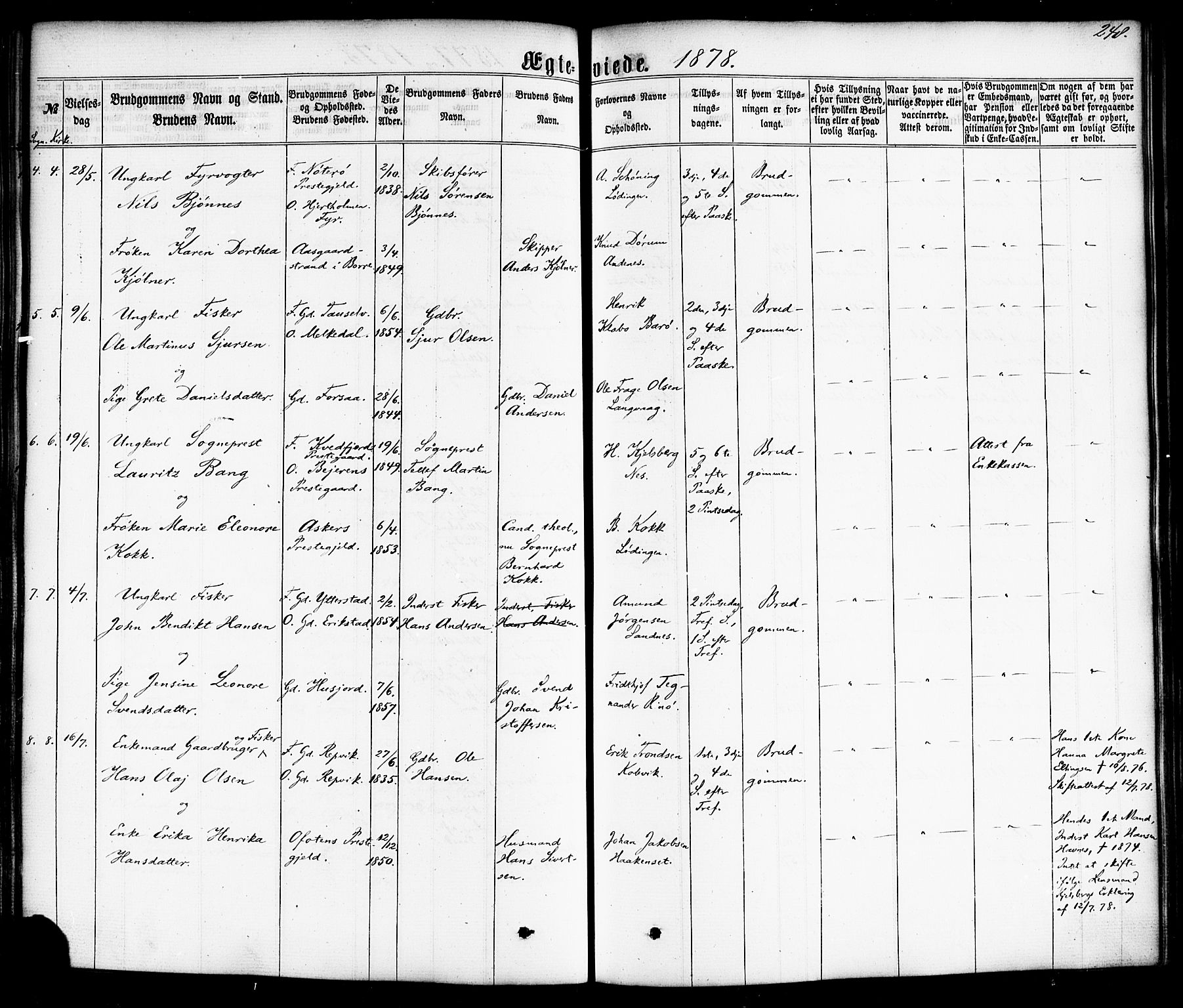 Ministerialprotokoller, klokkerbøker og fødselsregistre - Nordland, AV/SAT-A-1459/872/L1034: Parish register (official) no. 872A09, 1864-1884, p. 248