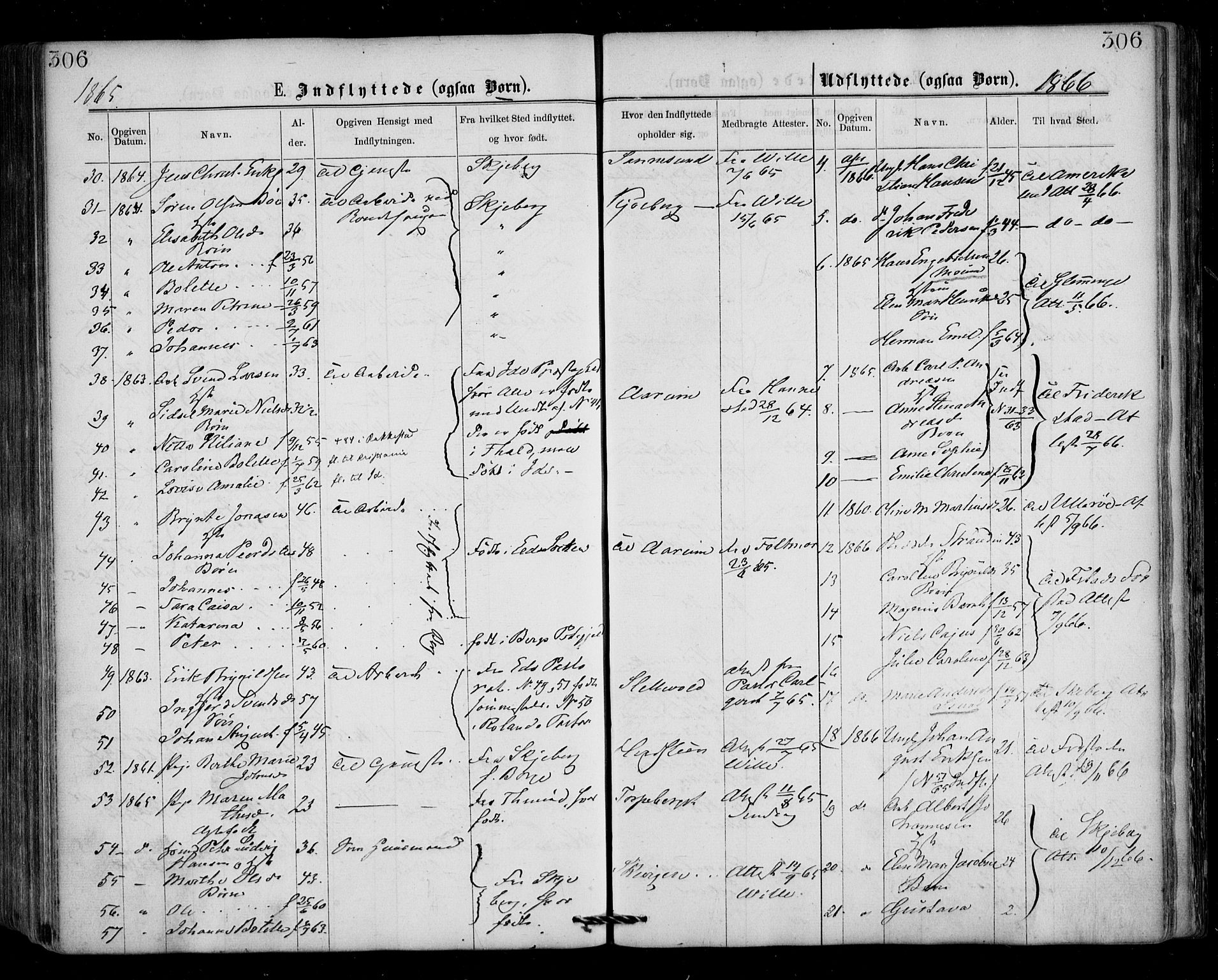 Borge prestekontor Kirkebøker, AV/SAO-A-10903/F/Fa/L0006: Parish register (official) no. I 6, 1861-1874, p. 306