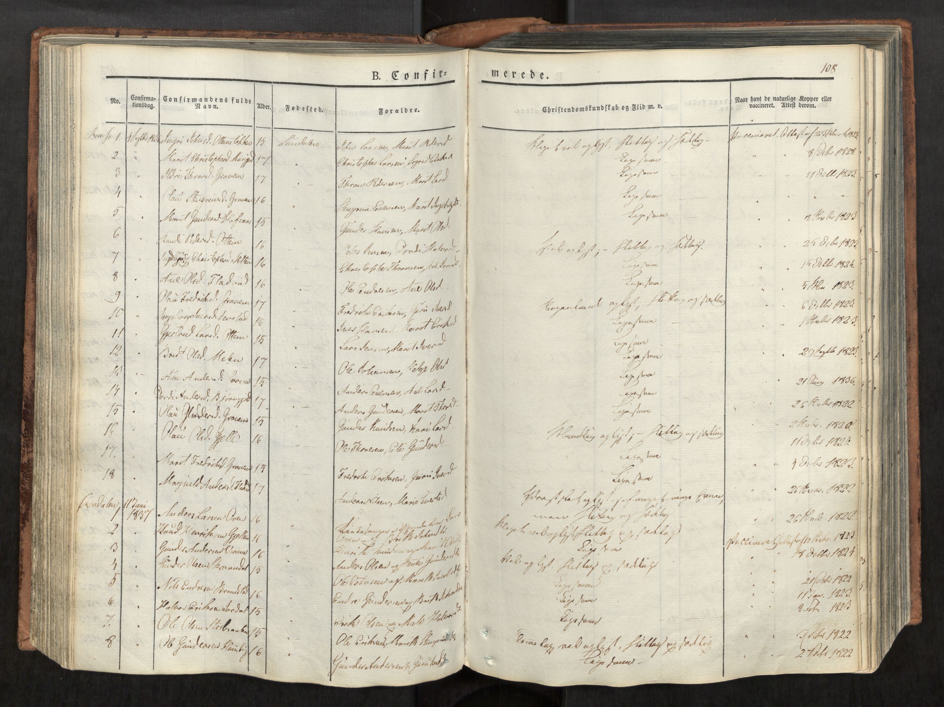 Ministerialprotokoller, klokkerbøker og fødselsregistre - Møre og Romsdal, AV/SAT-A-1454/590/L1012: Parish register (official) no. 590A04, 1832-1846, p. 108