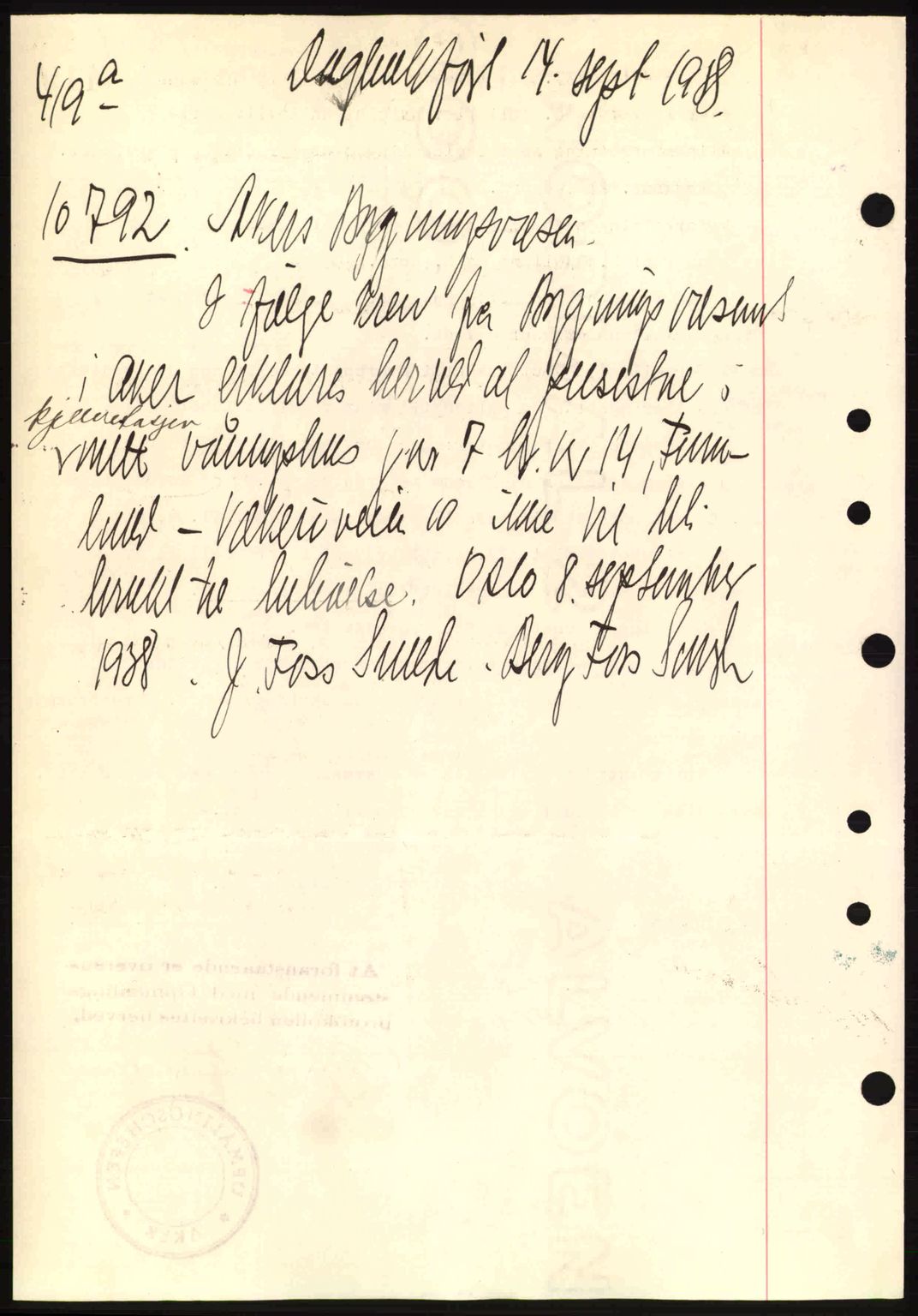 Aker herredsskriveri, SAO/A-10896/G/Gb/Gba/Gbab/L0025: Mortgage book no. A154-155, 1938-1938, Diary no: : 10792/1938