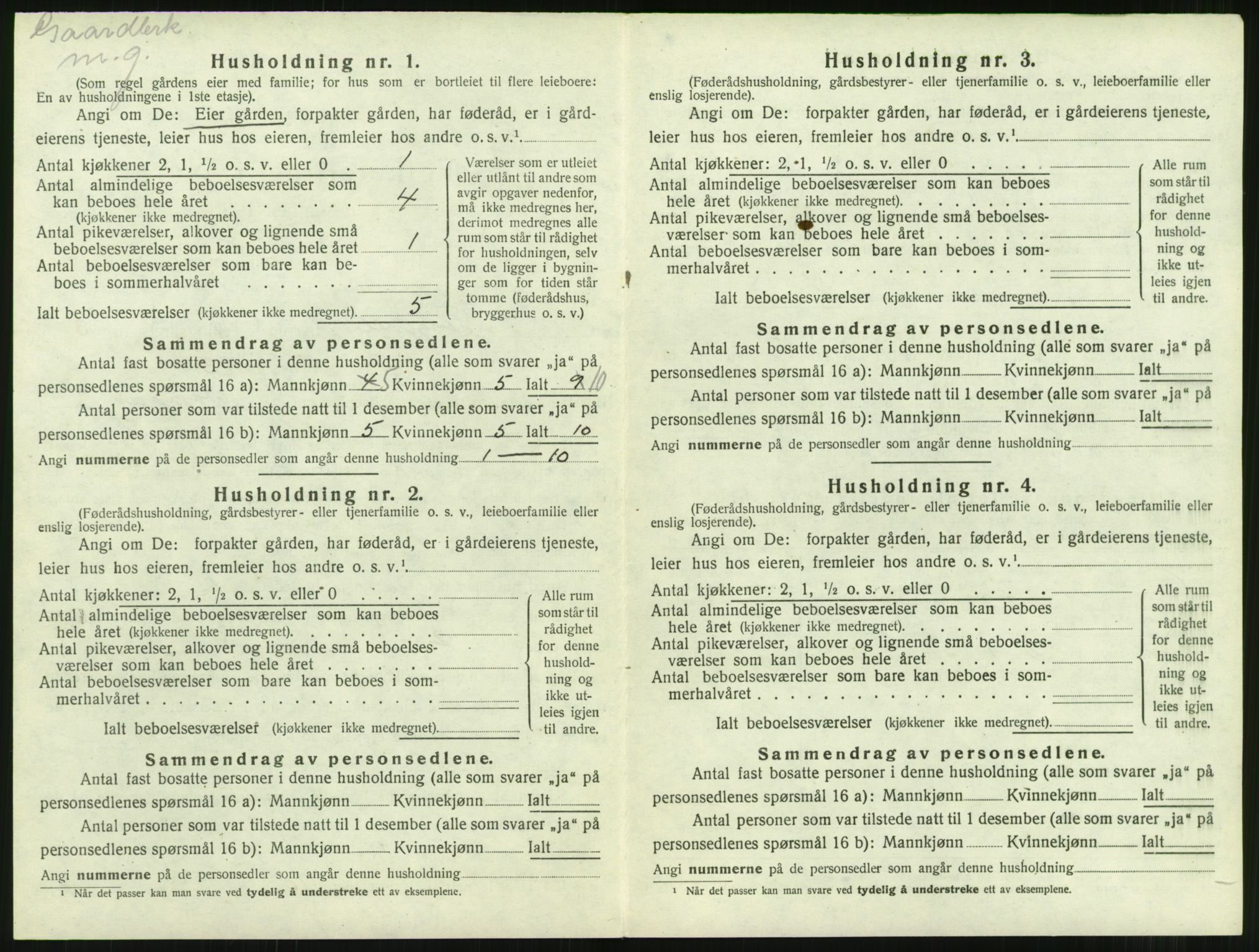 SAT, 1920 census for Tingvoll, 1920, p. 155