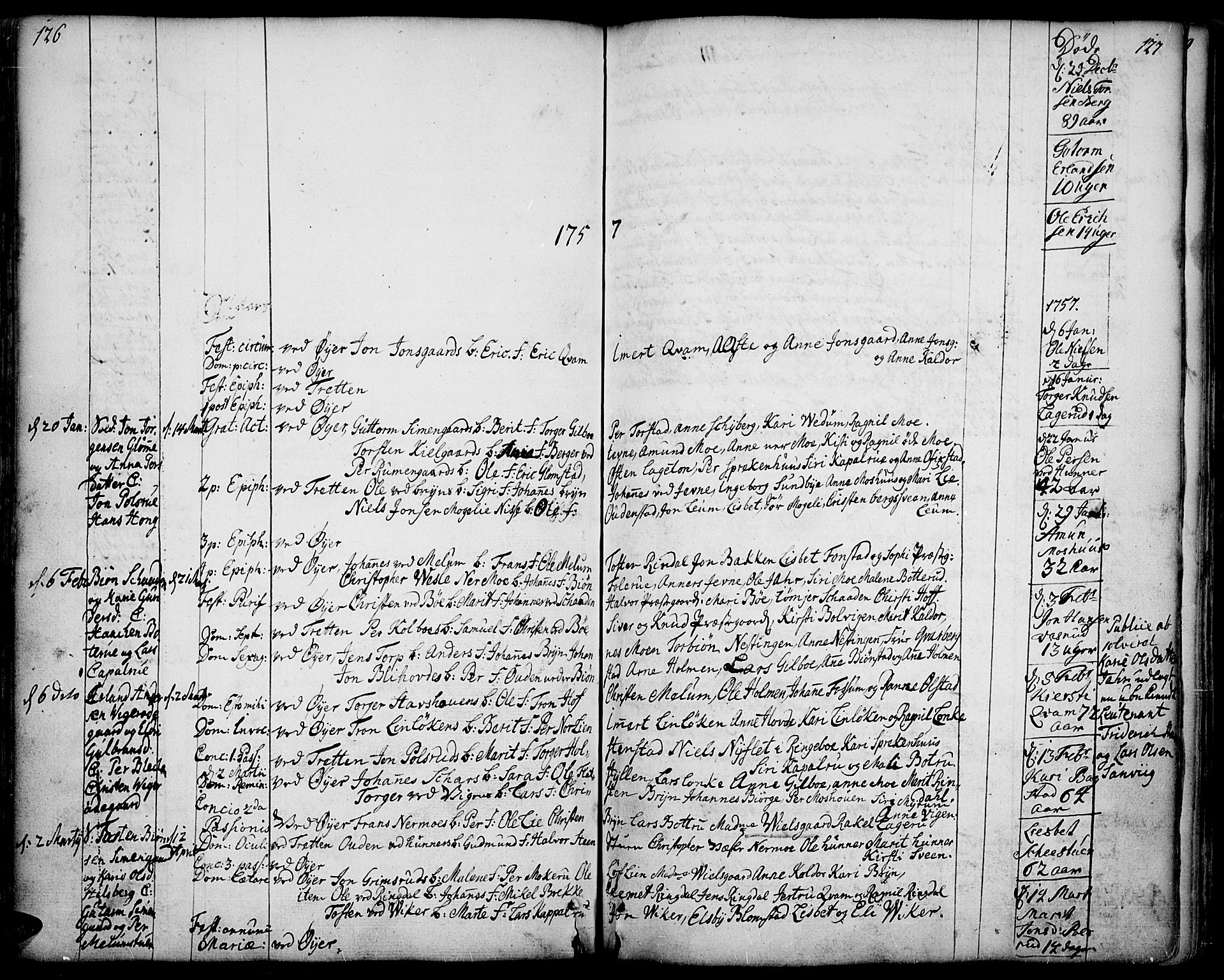 Øyer prestekontor, SAH/PREST-084/H/Ha/Haa/L0002: Parish register (official) no. 2, 1733-1784, p. 126-127