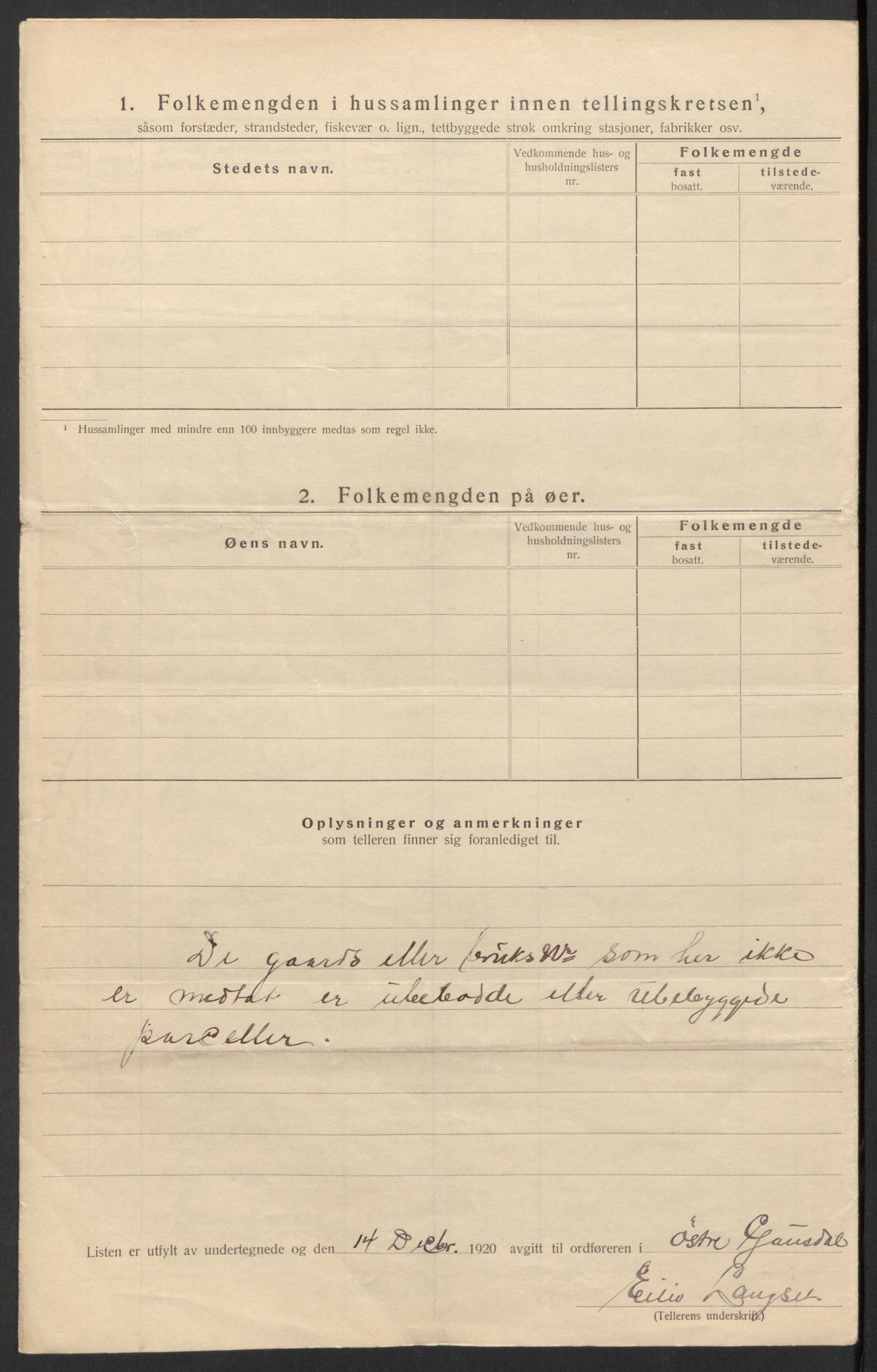 SAH, 1920 census for Østre Gausdal, 1920, p. 37