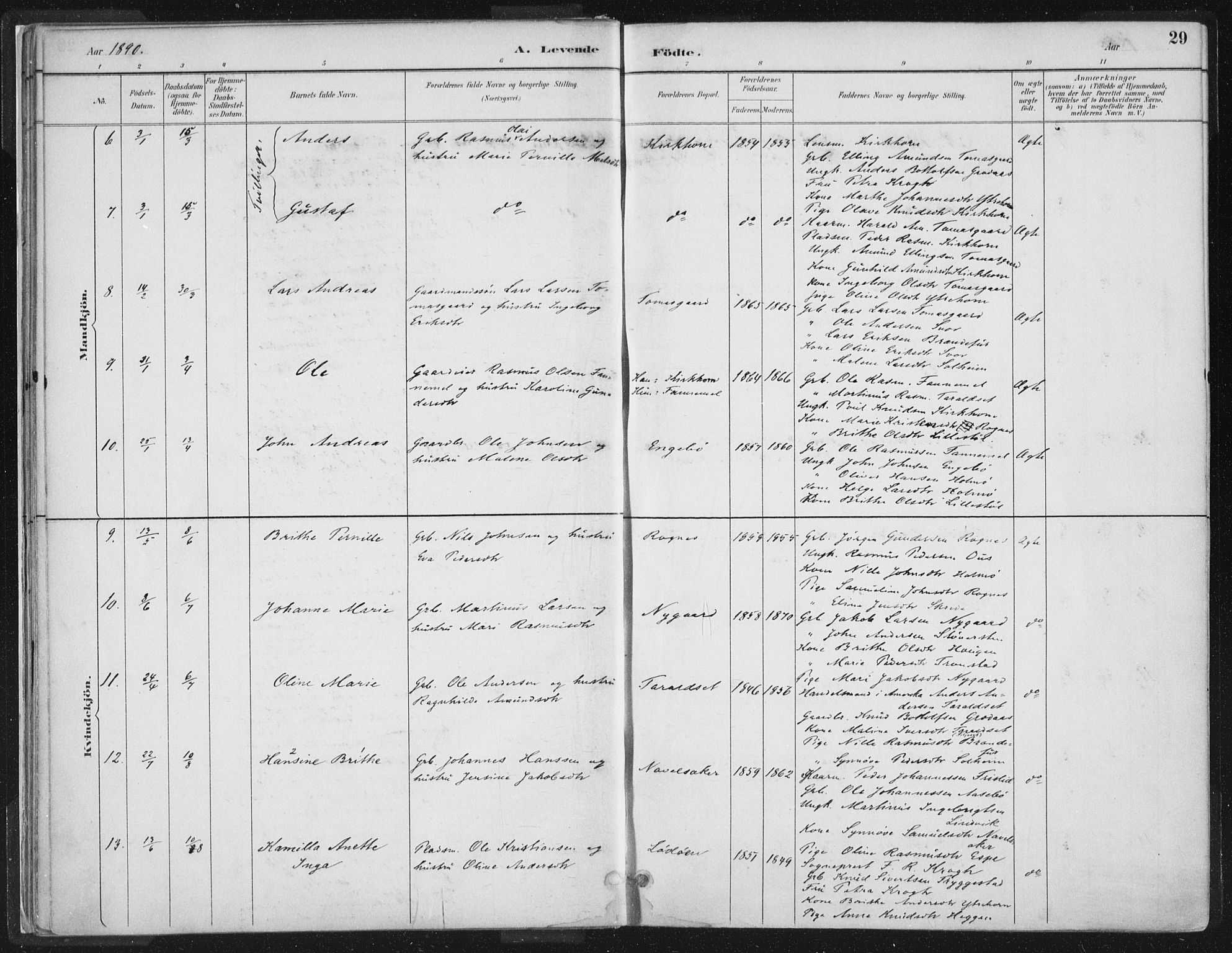Hornindal sokneprestembete, SAB/A-82401/H/Haa/Haaa/L0003/0001: Parish register (official) no. A 3A, 1887-1917, p. 29