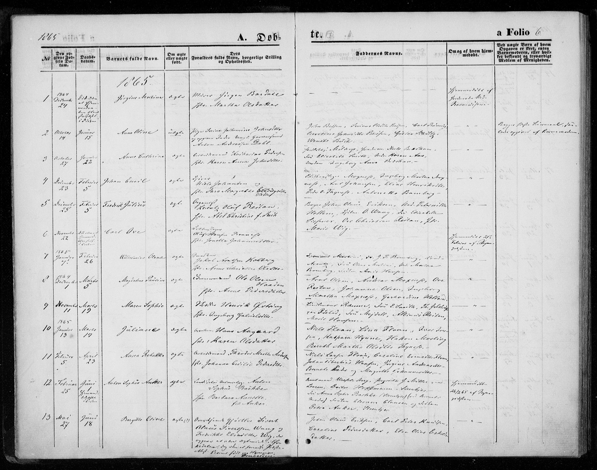 Ministerialprotokoller, klokkerbøker og fødselsregistre - Nord-Trøndelag, SAT/A-1458/720/L0186: Parish register (official) no. 720A03, 1864-1874, p. 6