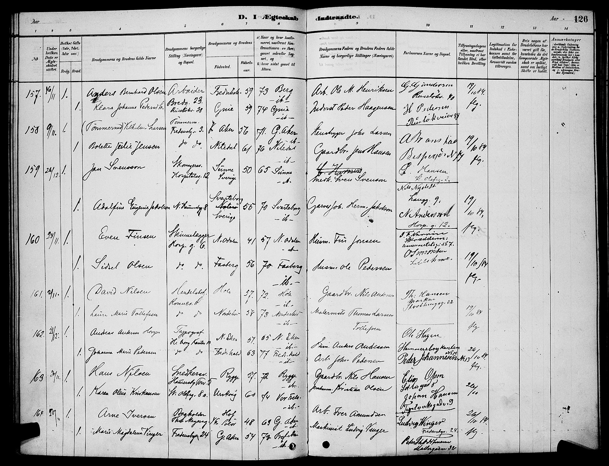 Trefoldighet prestekontor Kirkebøker, AV/SAO-A-10882/H/Ha/L0003: Banns register no. 3, 1878-1888, p. 126