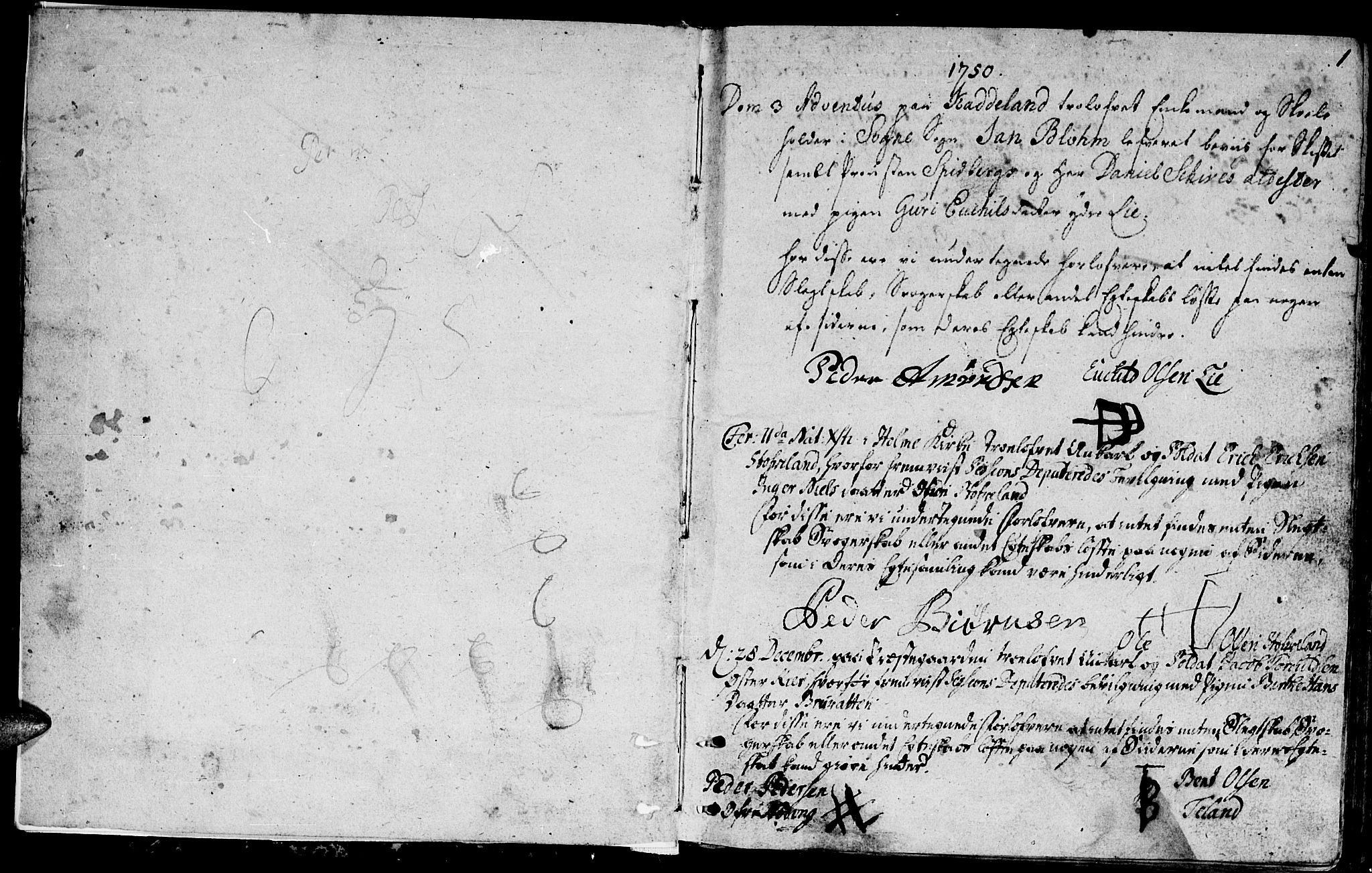 Holum sokneprestkontor, SAK/1111-0022/F/Fa/Faa/L0001: Parish register (official) no. A 1, 1750-1802, p. 0-1