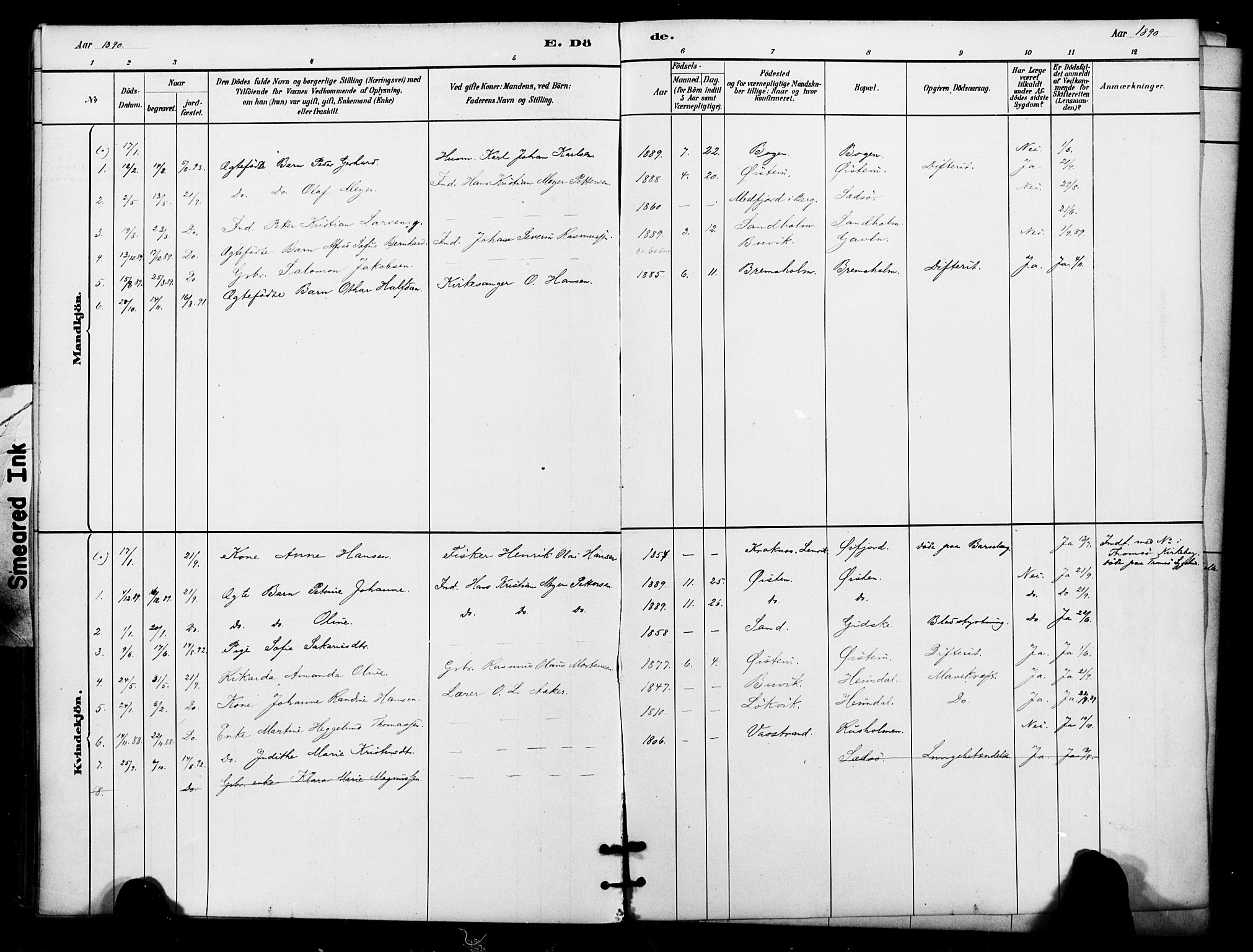 Lenvik sokneprestembete, AV/SATØ-S-1310/H/Ha/Haa/L0012kirke: Parish register (official) no. 12, 1880-1895