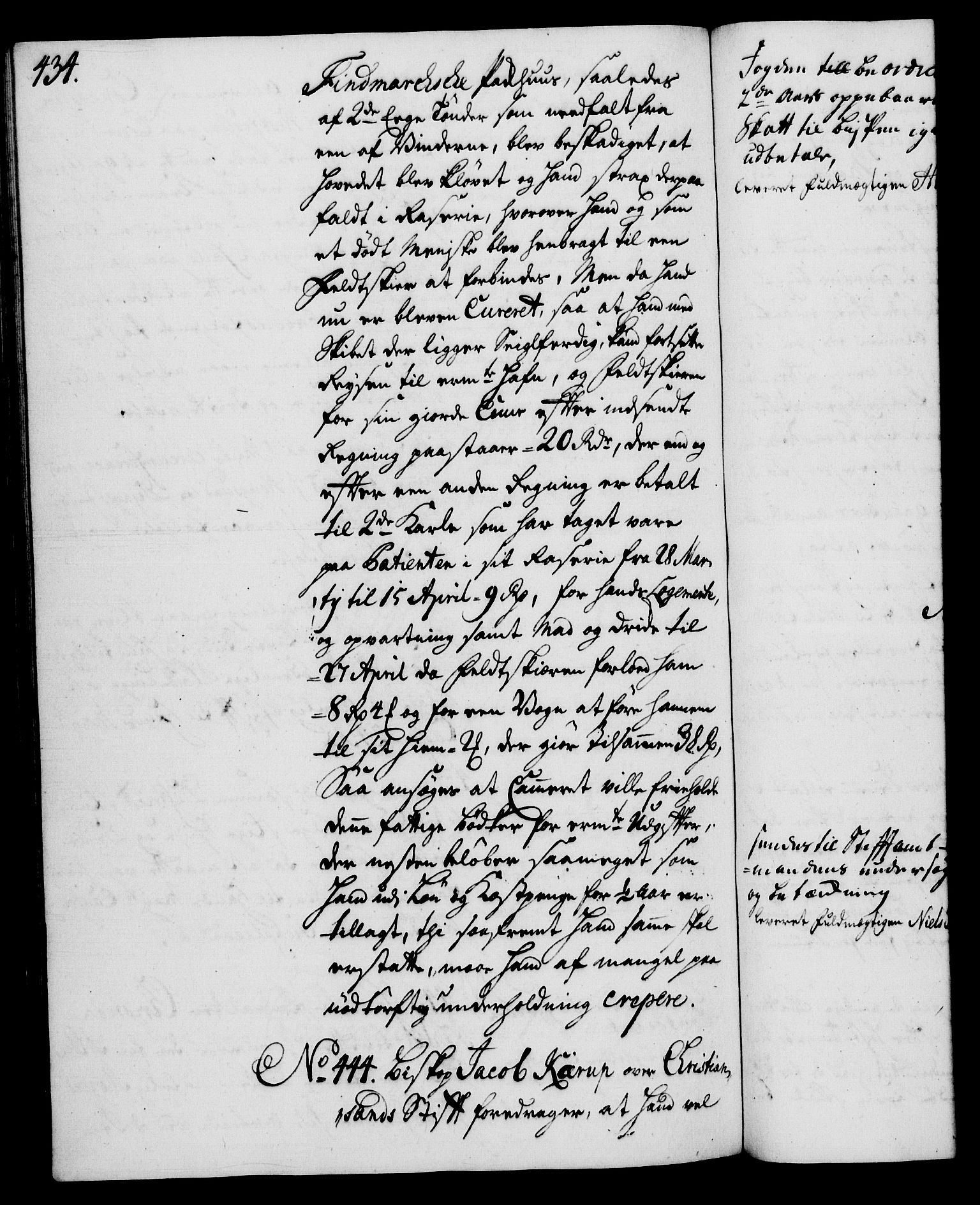 Rentekammeret, Kammerkanselliet, RA/EA-3111/G/Gh/Gha/L0025: Norsk ekstraktmemorialprotokoll (merket RK 53.70), 1743-1744, p. 434