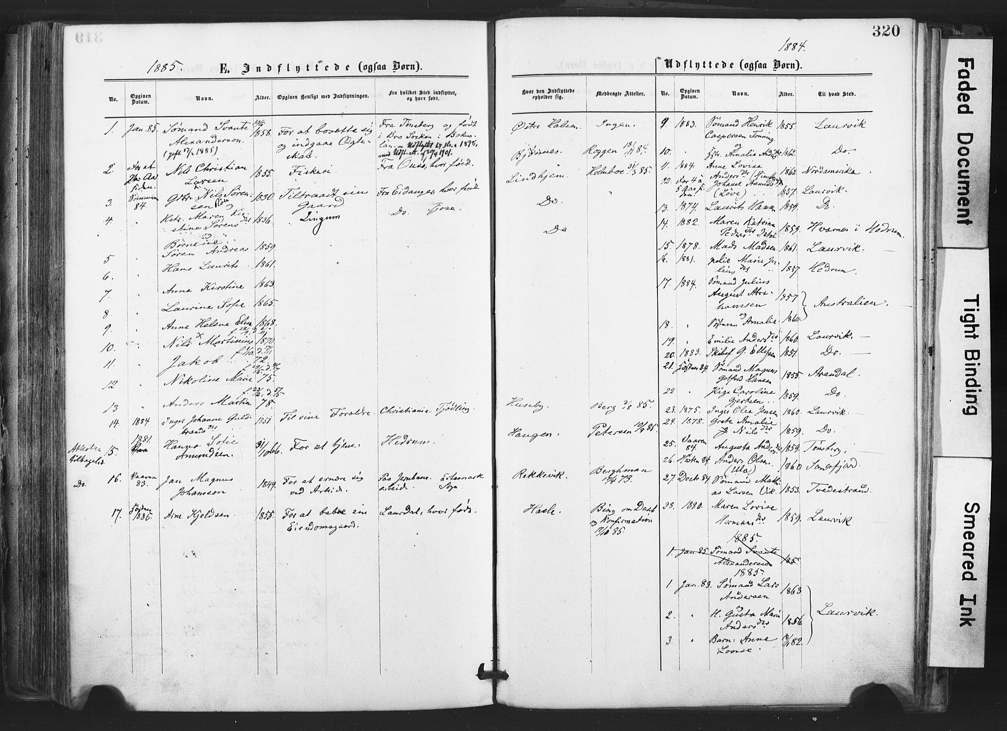 Tjølling kirkebøker, AV/SAKO-A-60/F/Fa/L0008: Parish register (official) no. 8, 1877-1886, p. 320