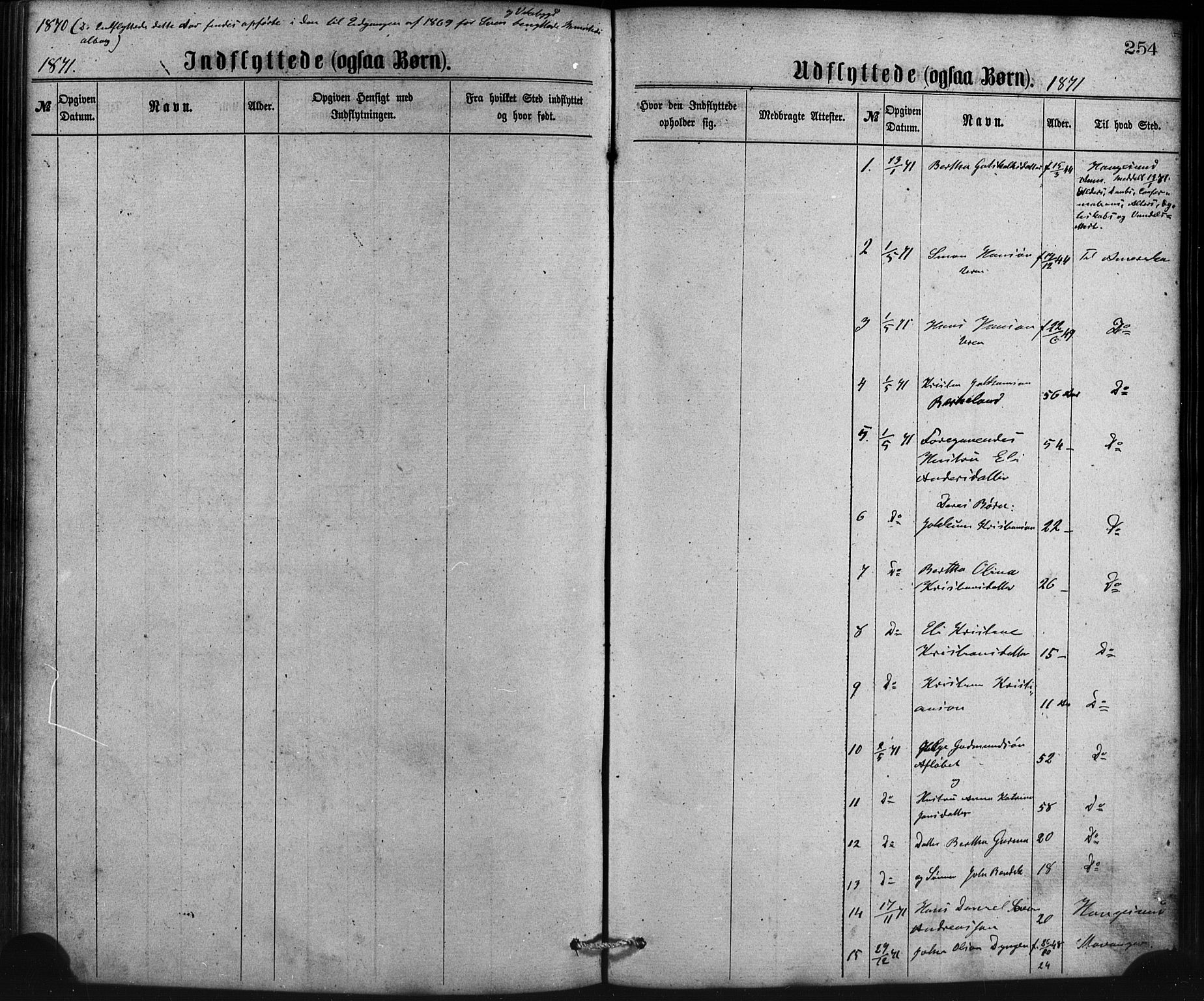 Sveio Sokneprestembete, SAB/A-78501/H/Haa: Parish register (official) no. B 1, 1870-1883, p. 254