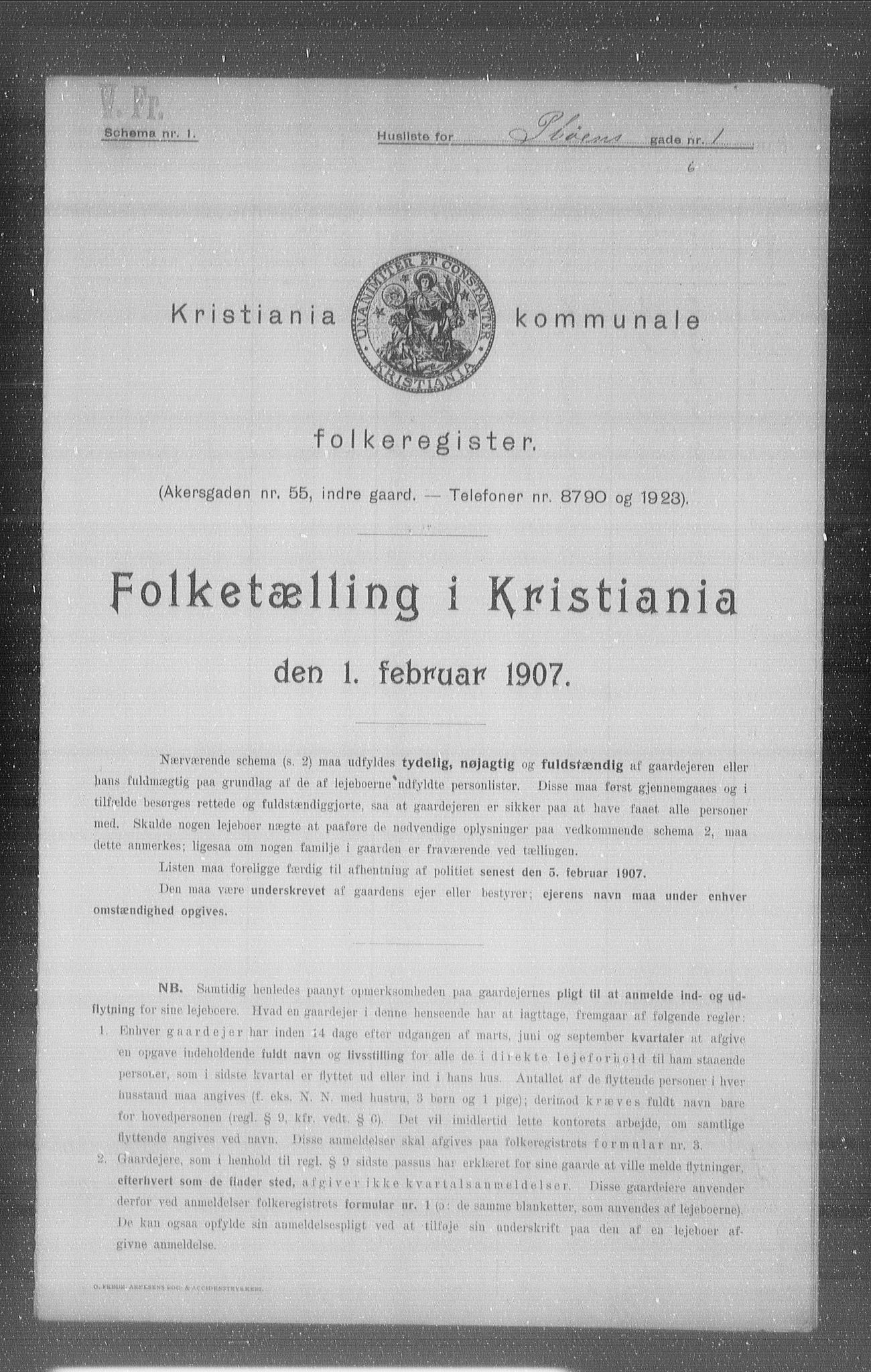 OBA, Municipal Census 1907 for Kristiania, 1907, p. 41397