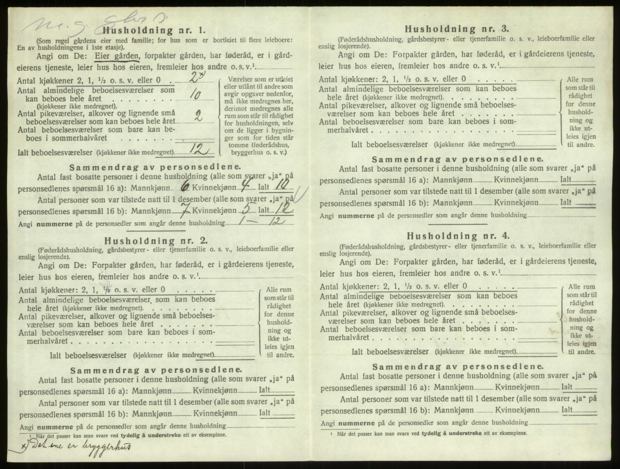 SAO, 1920 census for Skjeberg, 1920, p. 910