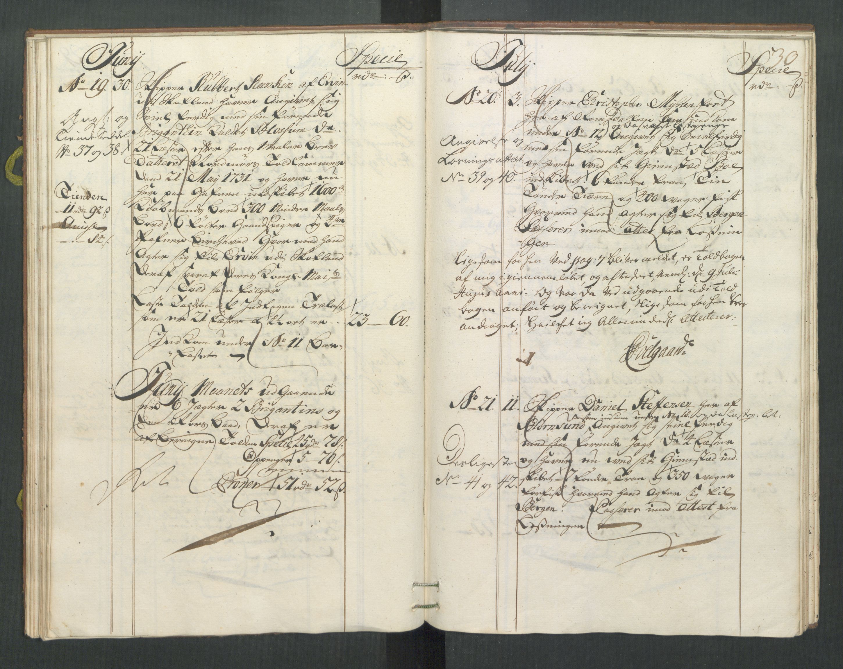 Generaltollkammeret, tollregnskaper, RA/EA-5490/R31/L0011/0001: Tollregnskaper Molde / Hovedtollbok, 1733, p. 29b-30a