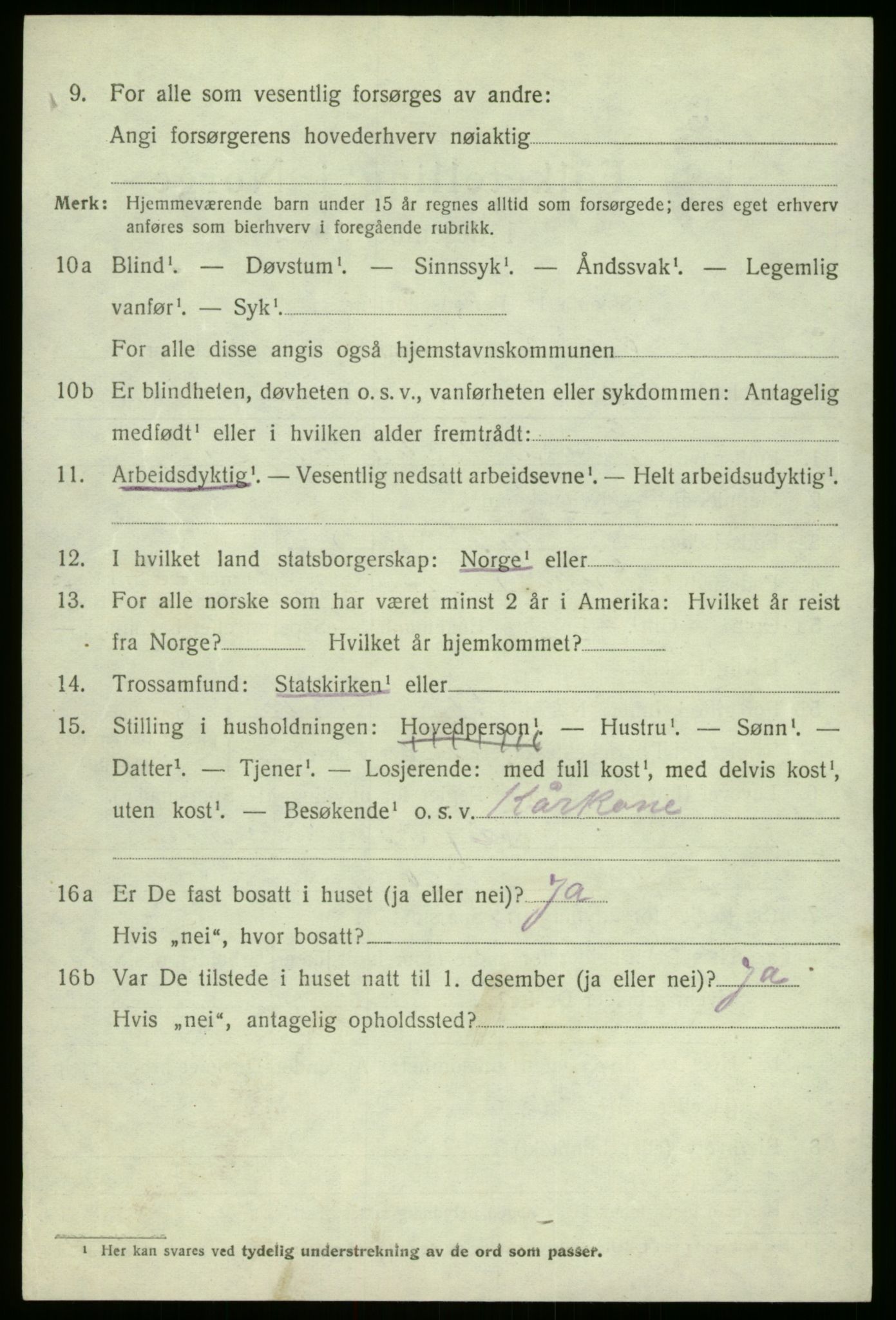 SAB, 1920 census for Gaular, 1920, p. 3445