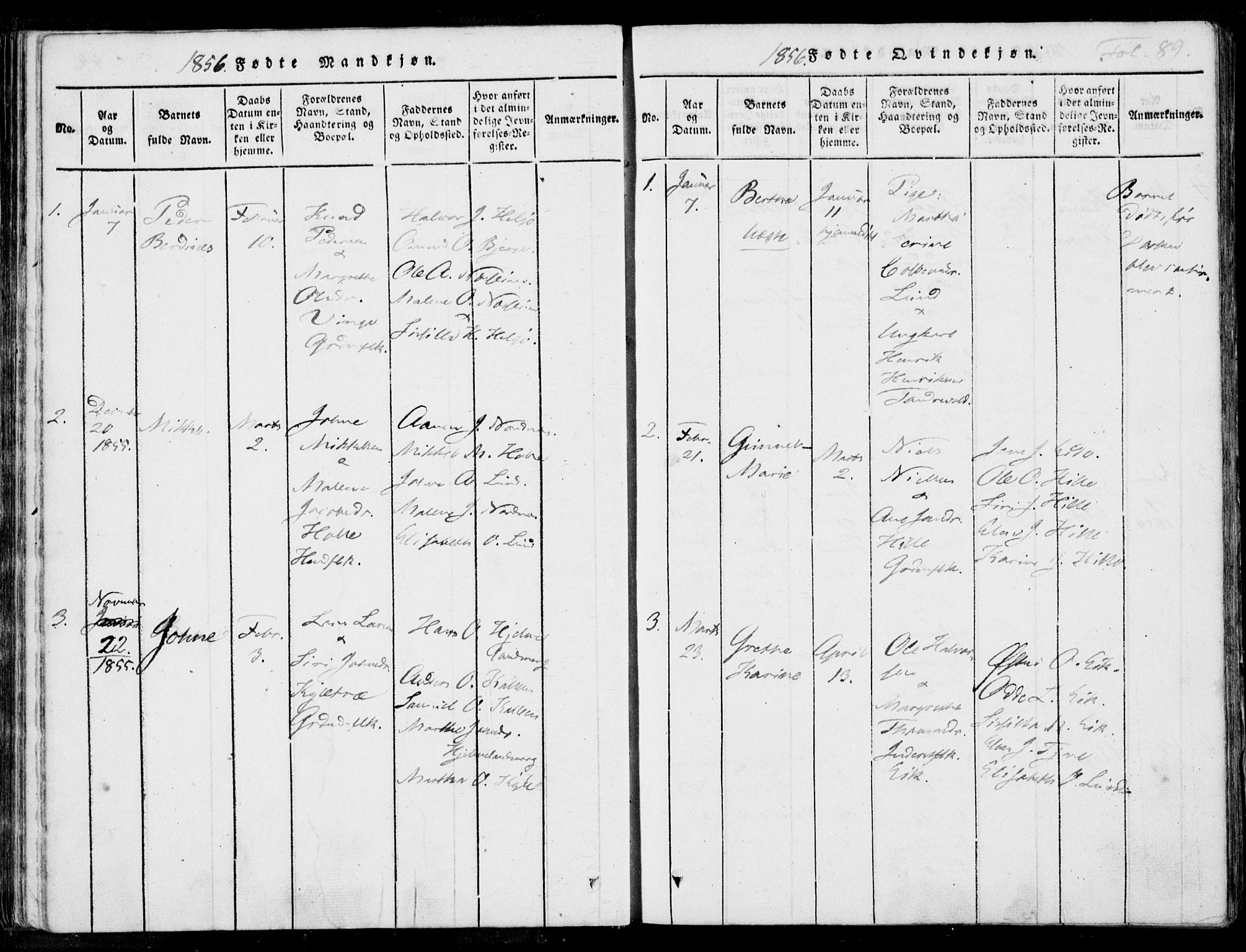 Nedstrand sokneprestkontor, AV/SAST-A-101841/01/IV: Parish register (official) no. A 7, 1816-1870, p. 89