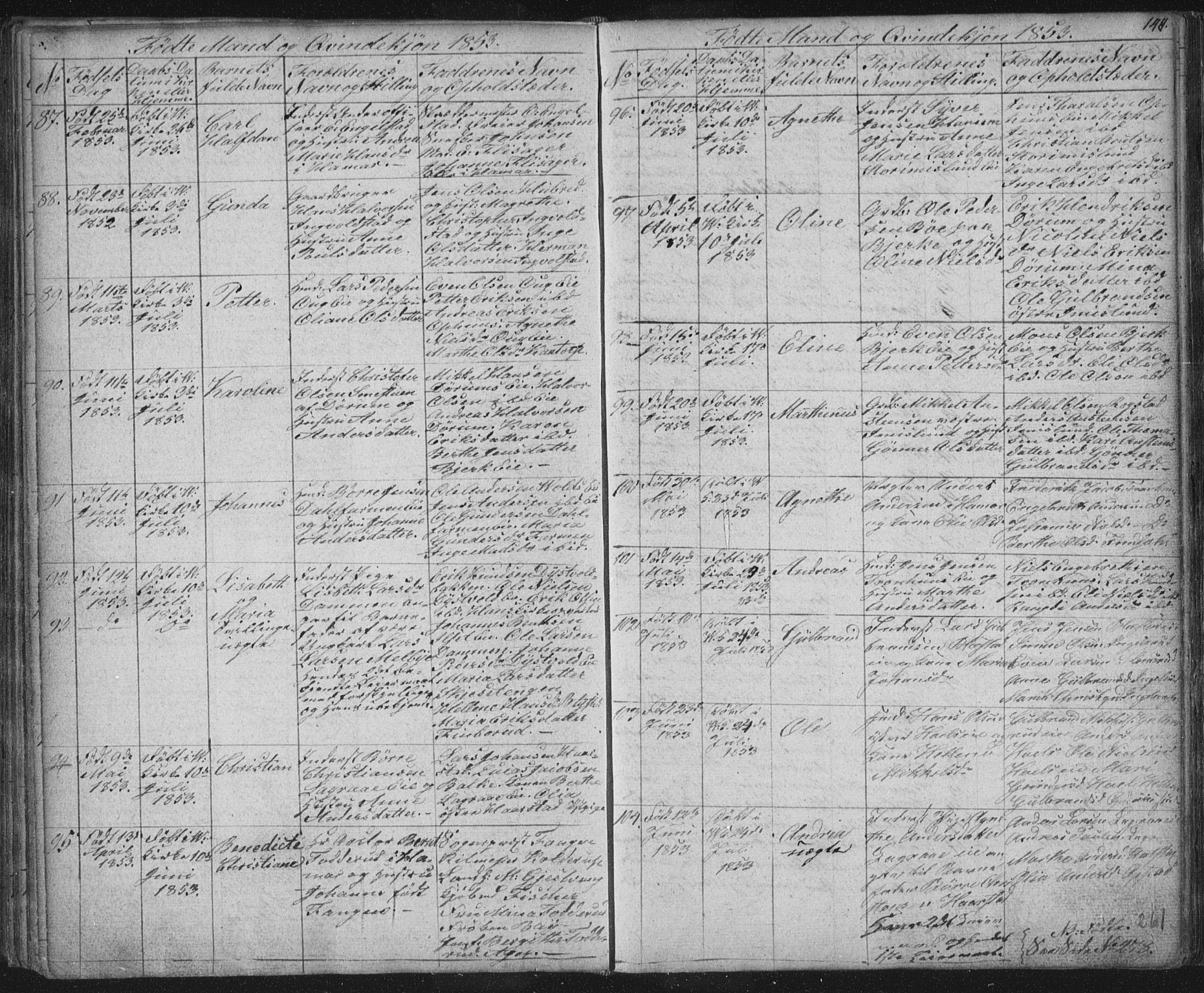 Vang prestekontor, Hedmark, AV/SAH-PREST-008/H/Ha/Hab/L0008: Parish register (copy) no. 8, 1832-1854, p. 144
