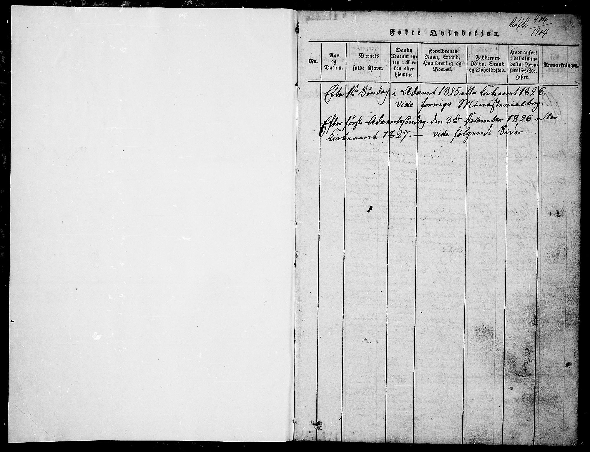 Sør-Aurdal prestekontor, SAH/PREST-128/H/Ha/Hab/L0002: Parish register (copy) no. 2, 1826-1840, p. 0-1
