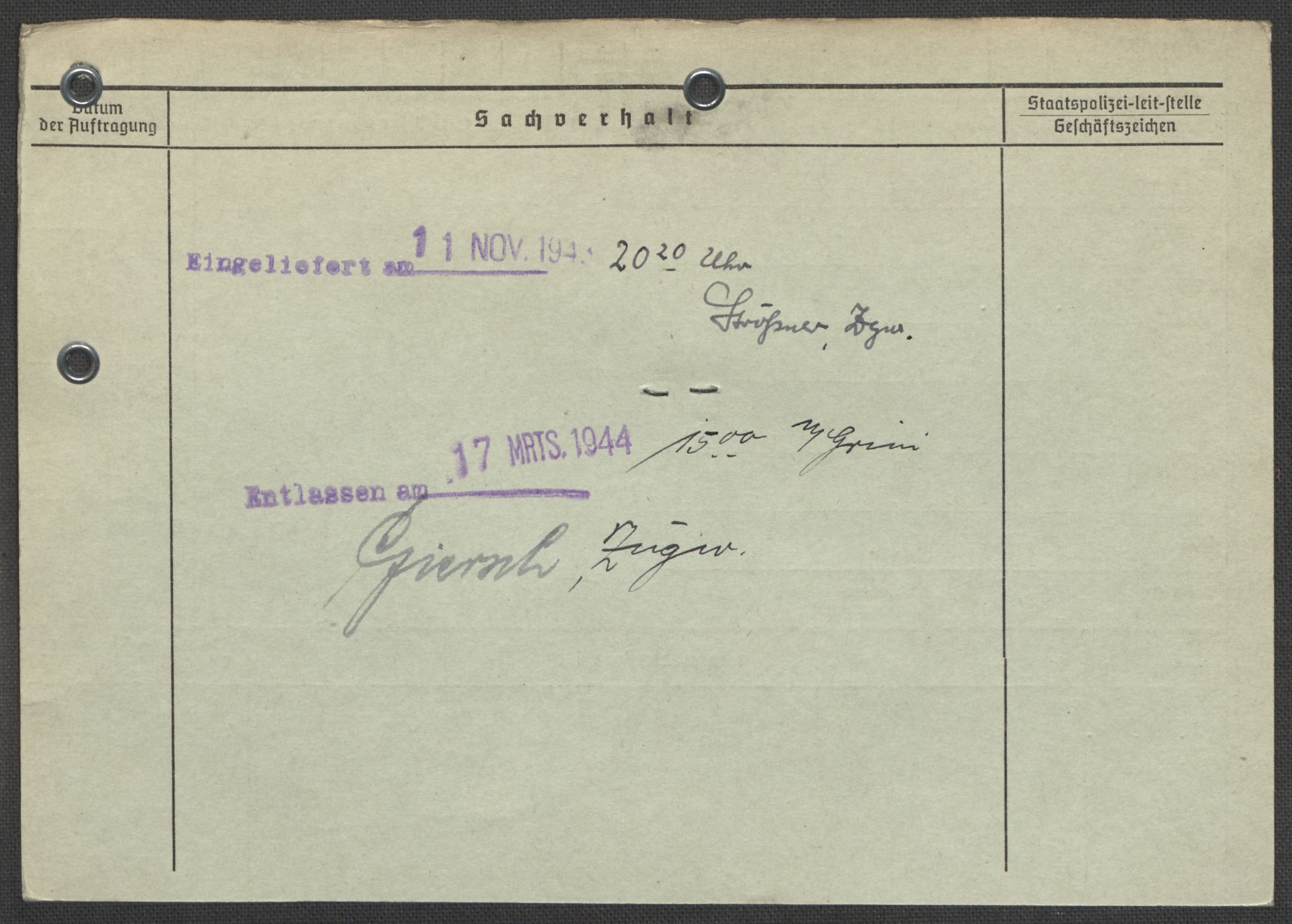 Befehlshaber der Sicherheitspolizei und des SD, AV/RA-RAFA-5969/E/Ea/Eaa/L0010: Register over norske fanger i Møllergata 19: Sø-Å, 1940-1945, p. 661