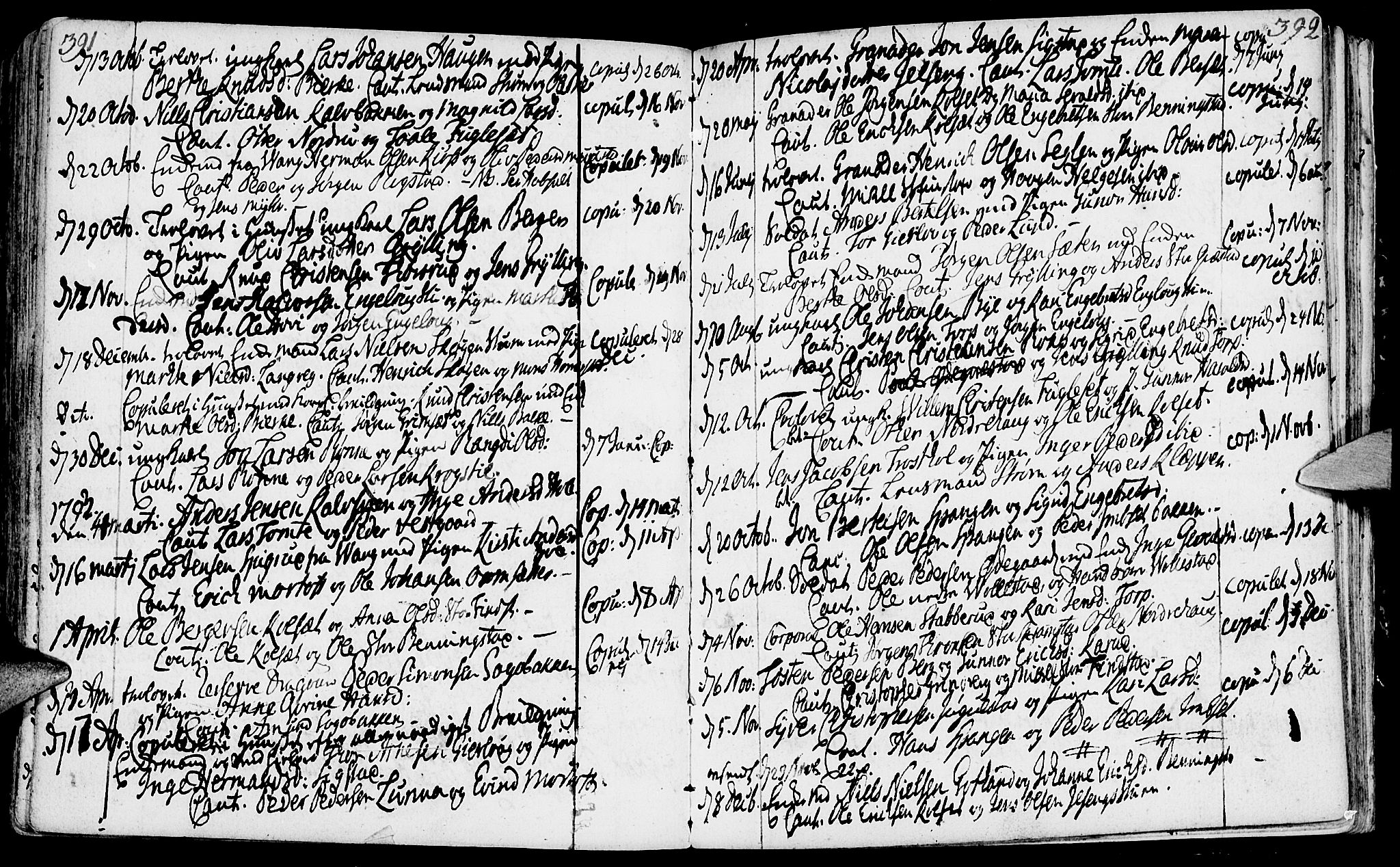 Løten prestekontor, SAH/PREST-022/K/Ka/L0003: Parish register (official) no. 3, 1773-1800, p. 391-392