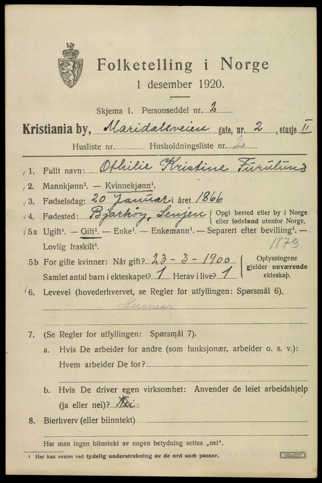 SAO, 1920 census for Kristiania, 1920, p. 376391