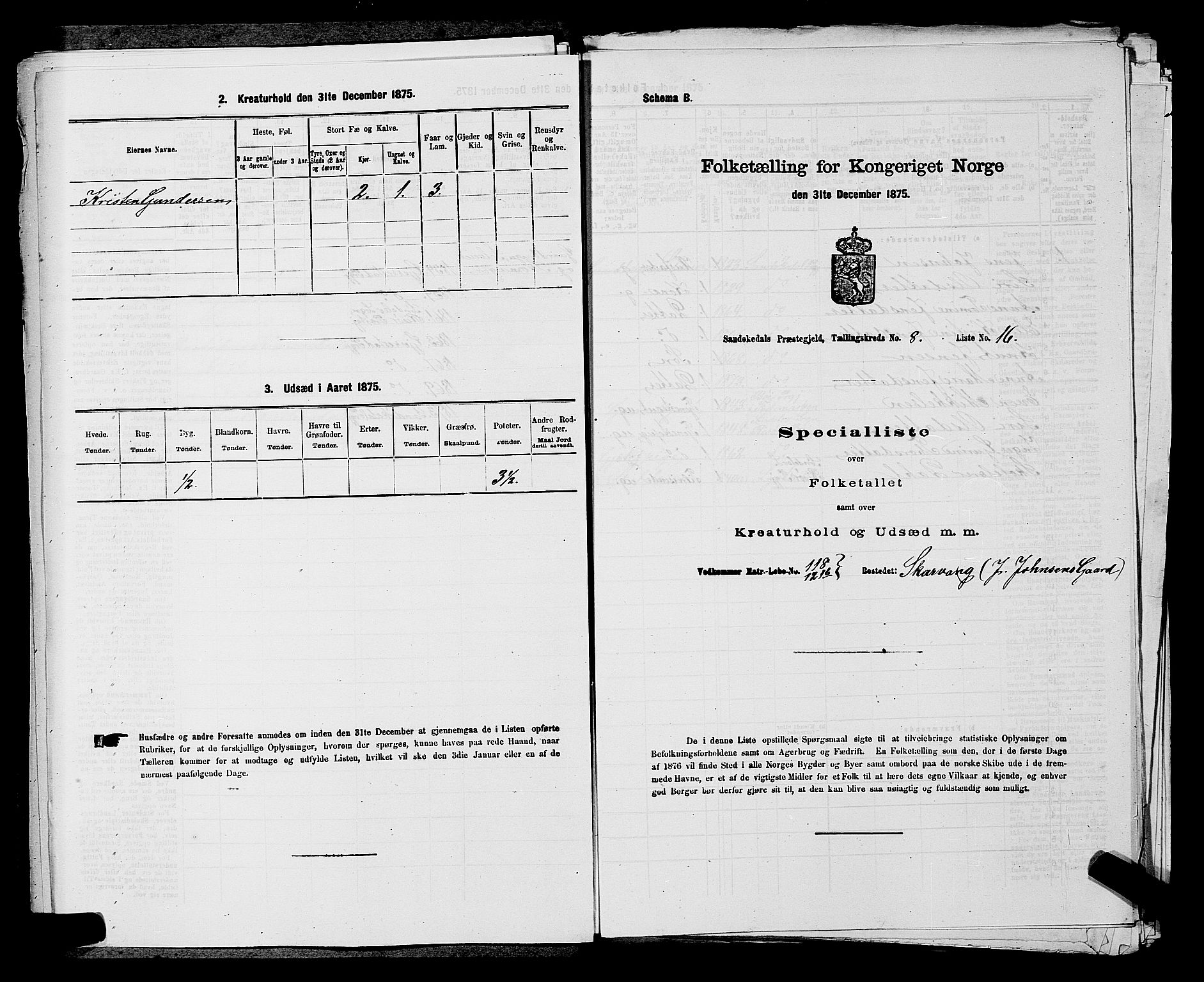 SAKO, 1875 census for 0816P Sannidal, 1875, p. 628