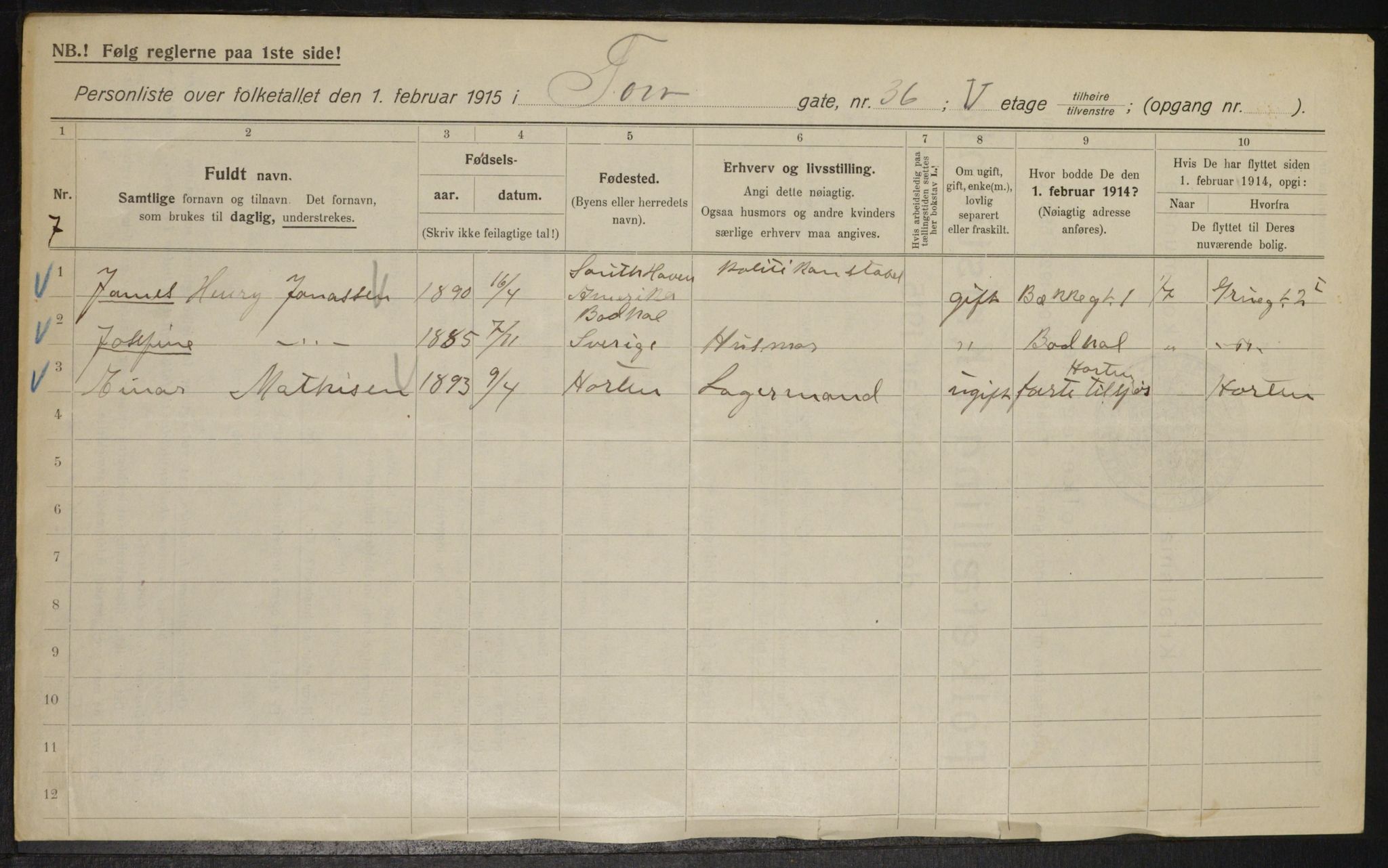 OBA, Municipal Census 1915 for Kristiania, 1915, p. 114614