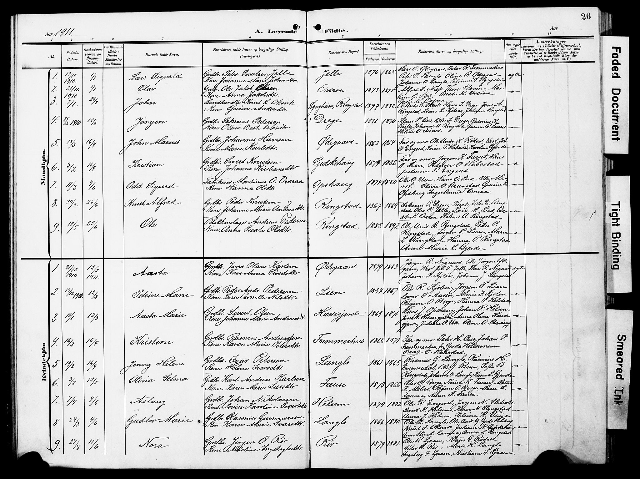 Ministerialprotokoller, klokkerbøker og fødselsregistre - Møre og Romsdal, SAT/A-1454/520/L0293: Parish register (copy) no. 520C05, 1902-1923, p. 26