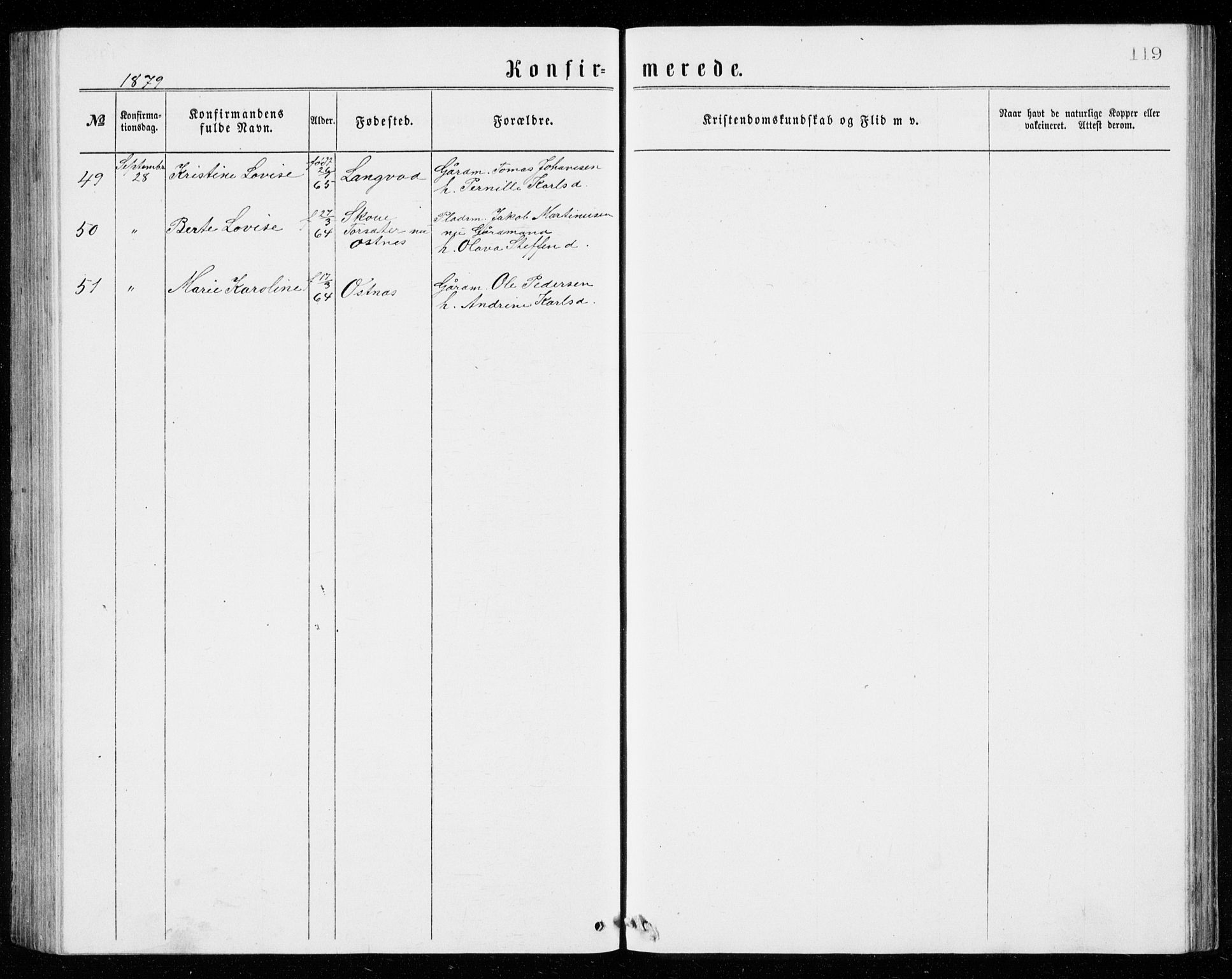 Ministerialprotokoller, klokkerbøker og fødselsregistre - Møre og Romsdal, AV/SAT-A-1454/536/L0509: Parish register (copy) no. 536C04, 1871-1881, p. 119