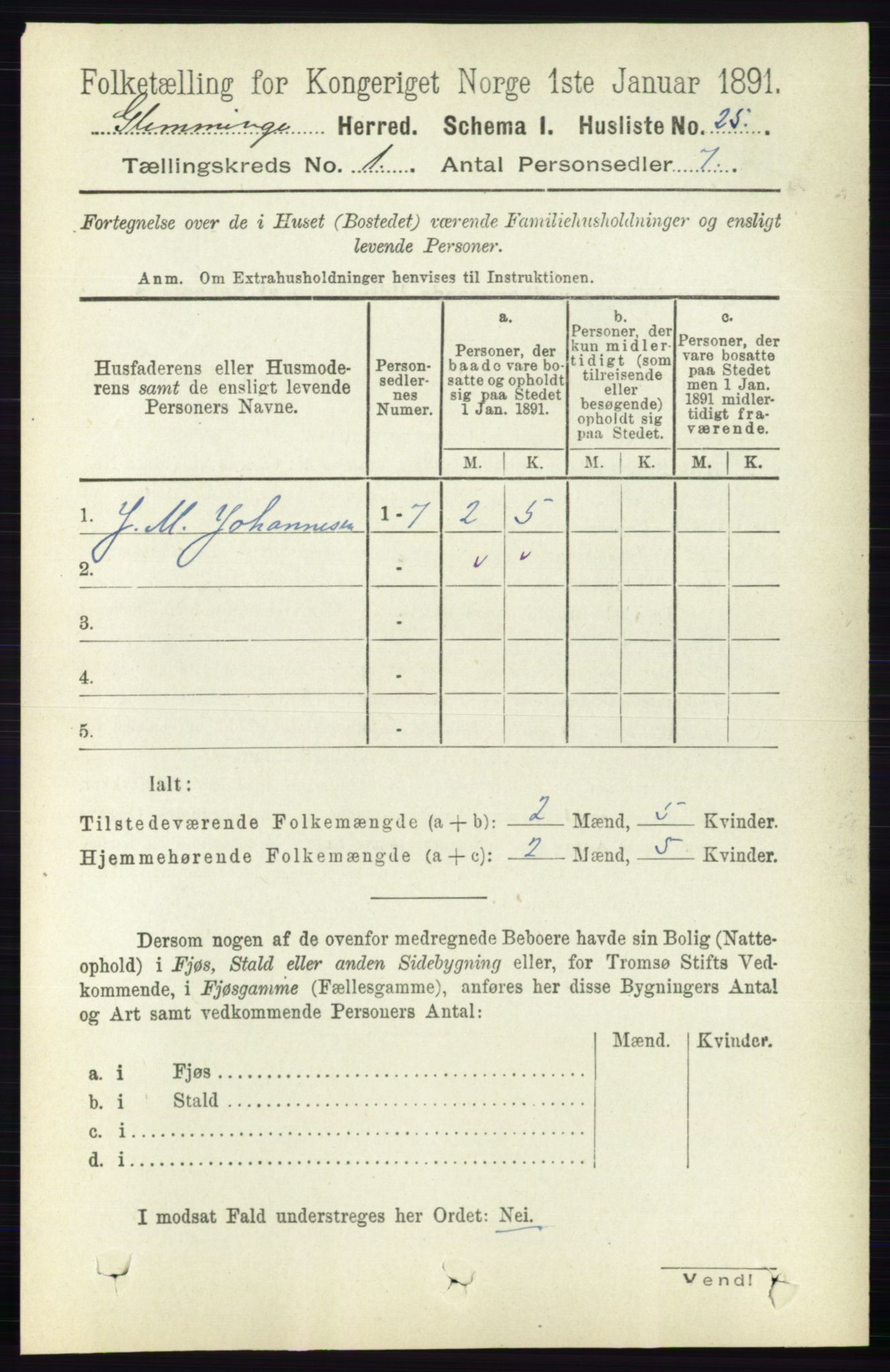 RA, 1891 census for 0132 Glemmen, 1891, p. 69