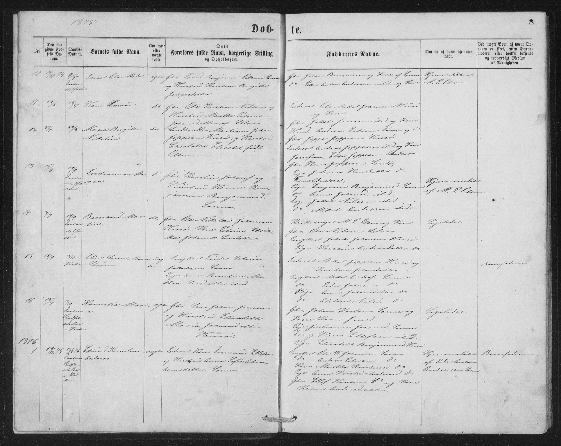 Ministerialprotokoller, klokkerbøker og fødselsregistre - Nordland, AV/SAT-A-1459/840/L0582: Parish register (copy) no. 840C02, 1874-1900, p. 8