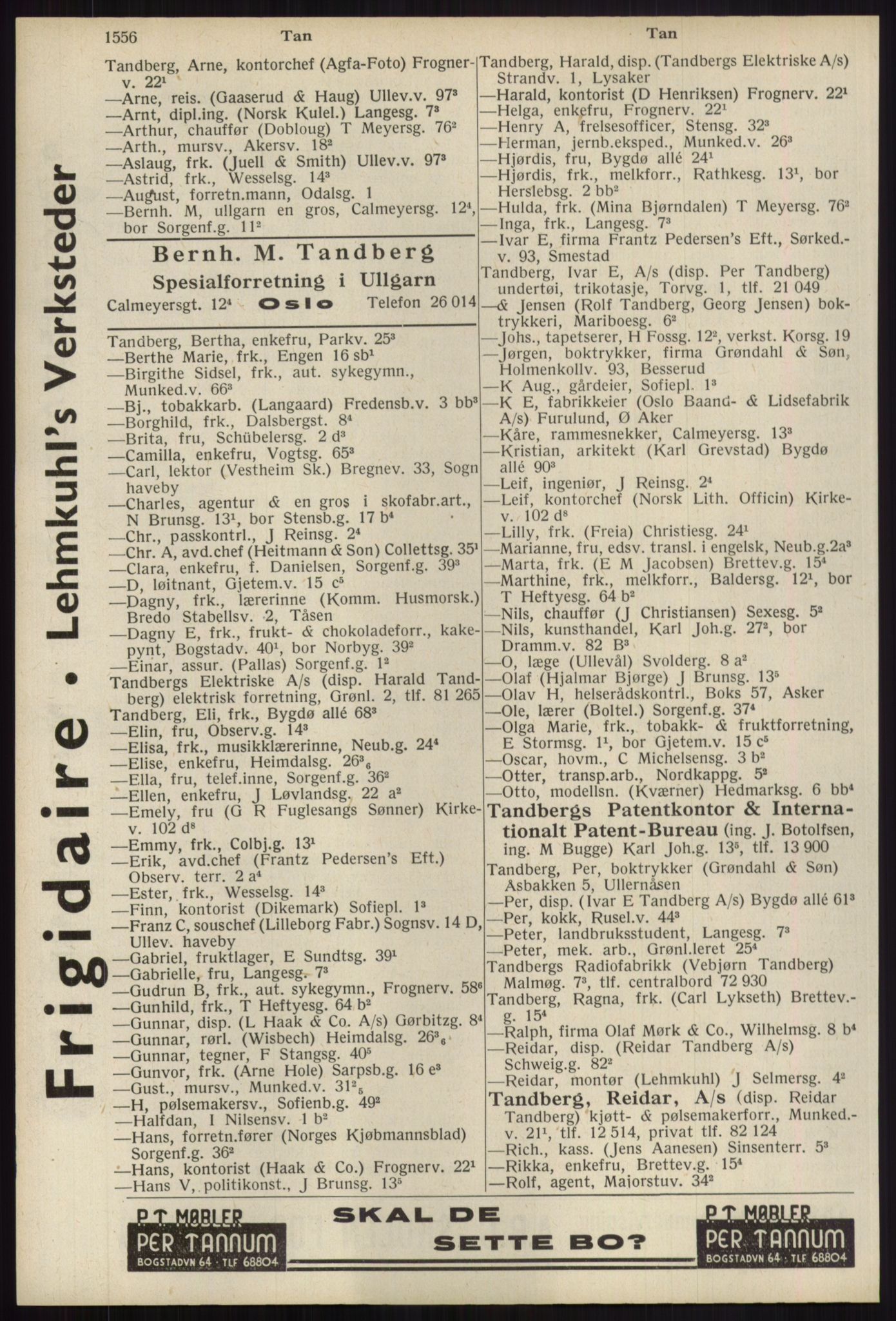 Kristiania/Oslo adressebok, PUBL/-, 1939, p. 1556