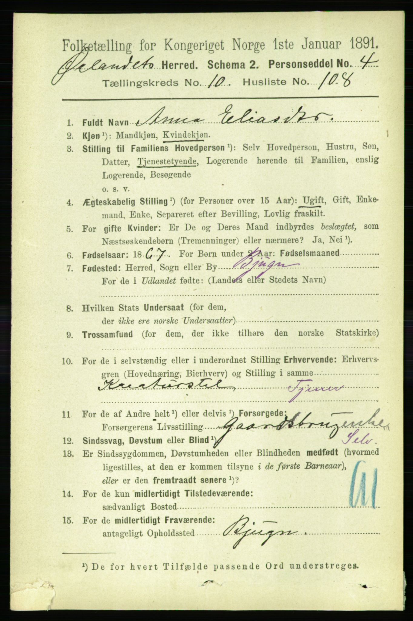 RA, 1891 census for 1621 Ørland, 1891, p. 4851