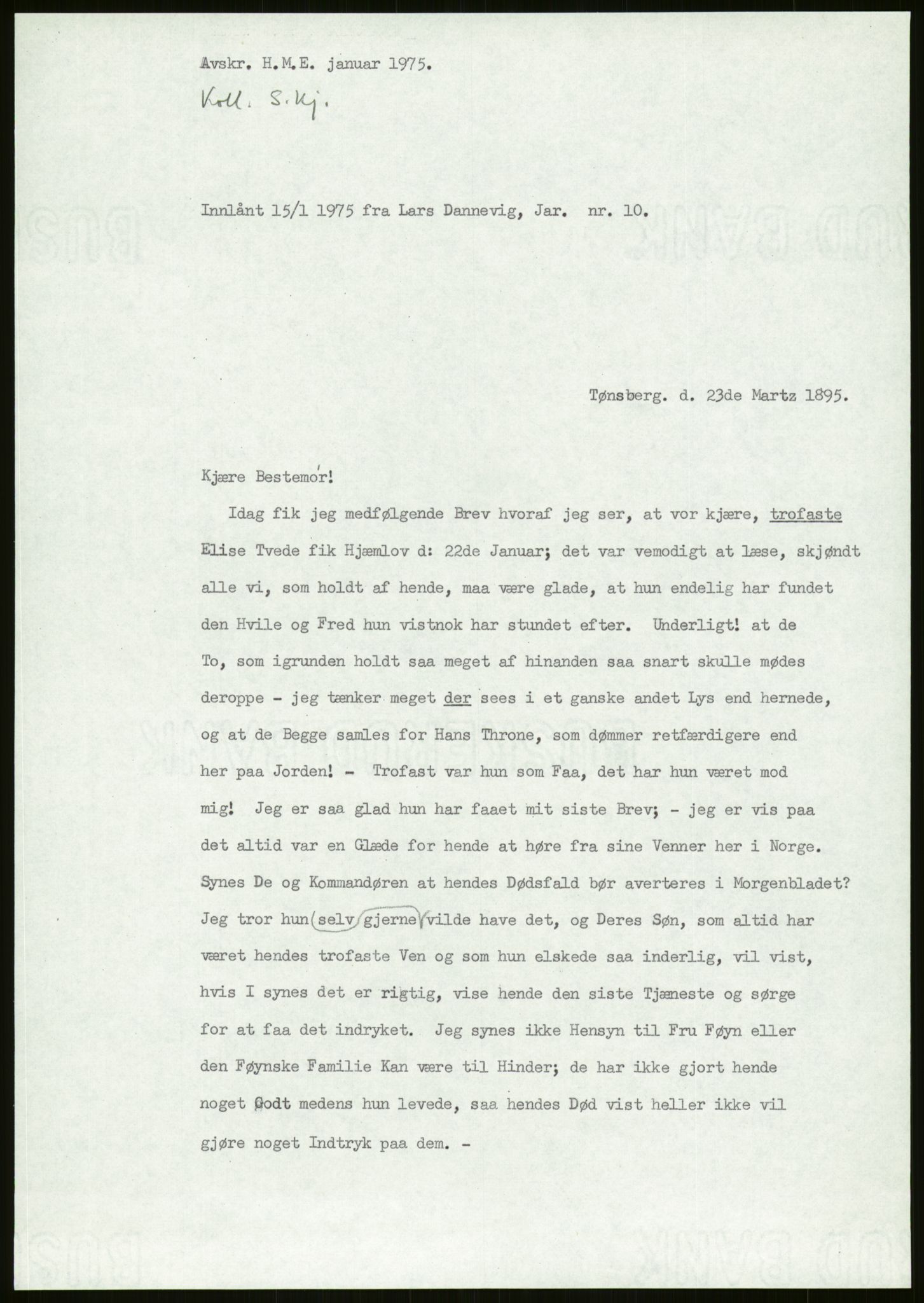 Samlinger til kildeutgivelse, Amerikabrevene, AV/RA-EA-4057/F/L0027: Innlån fra Aust-Agder: Dannevig - Valsgård, 1838-1914, p. 93