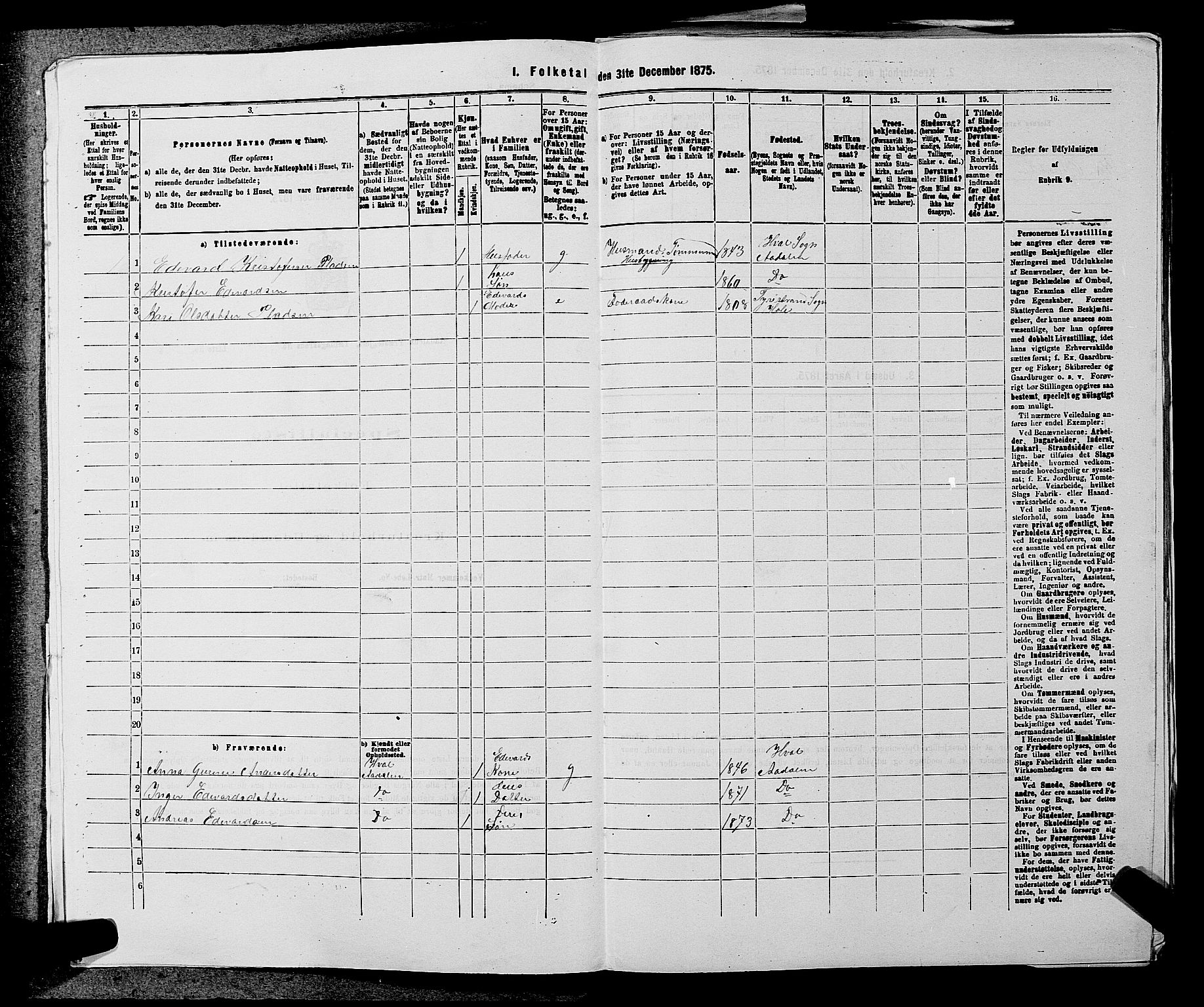 SAKO, 1875 census for 0614P Ådal, 1875, p. 458