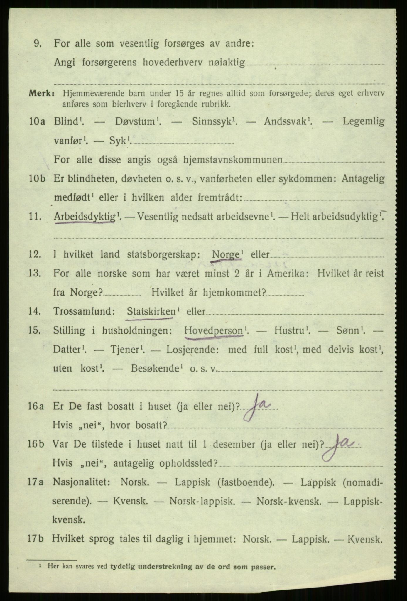 SATØ, 1920 census for Trondenes, 1920, p. 12238