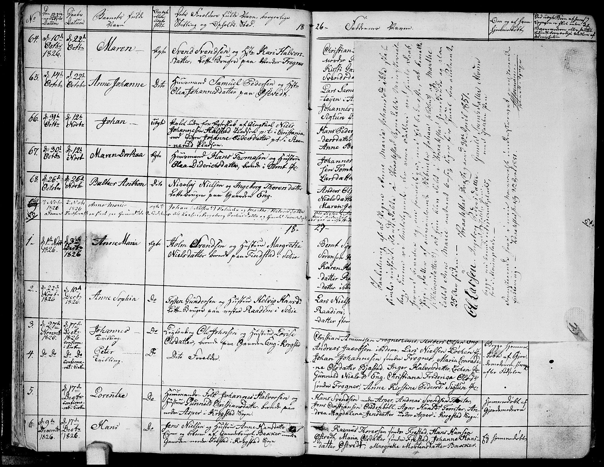 Kråkstad prestekontor Kirkebøker, SAO/A-10125a/F/Fa/L0004: Parish register (official) no. I 4, 1825-1837, p. 12
