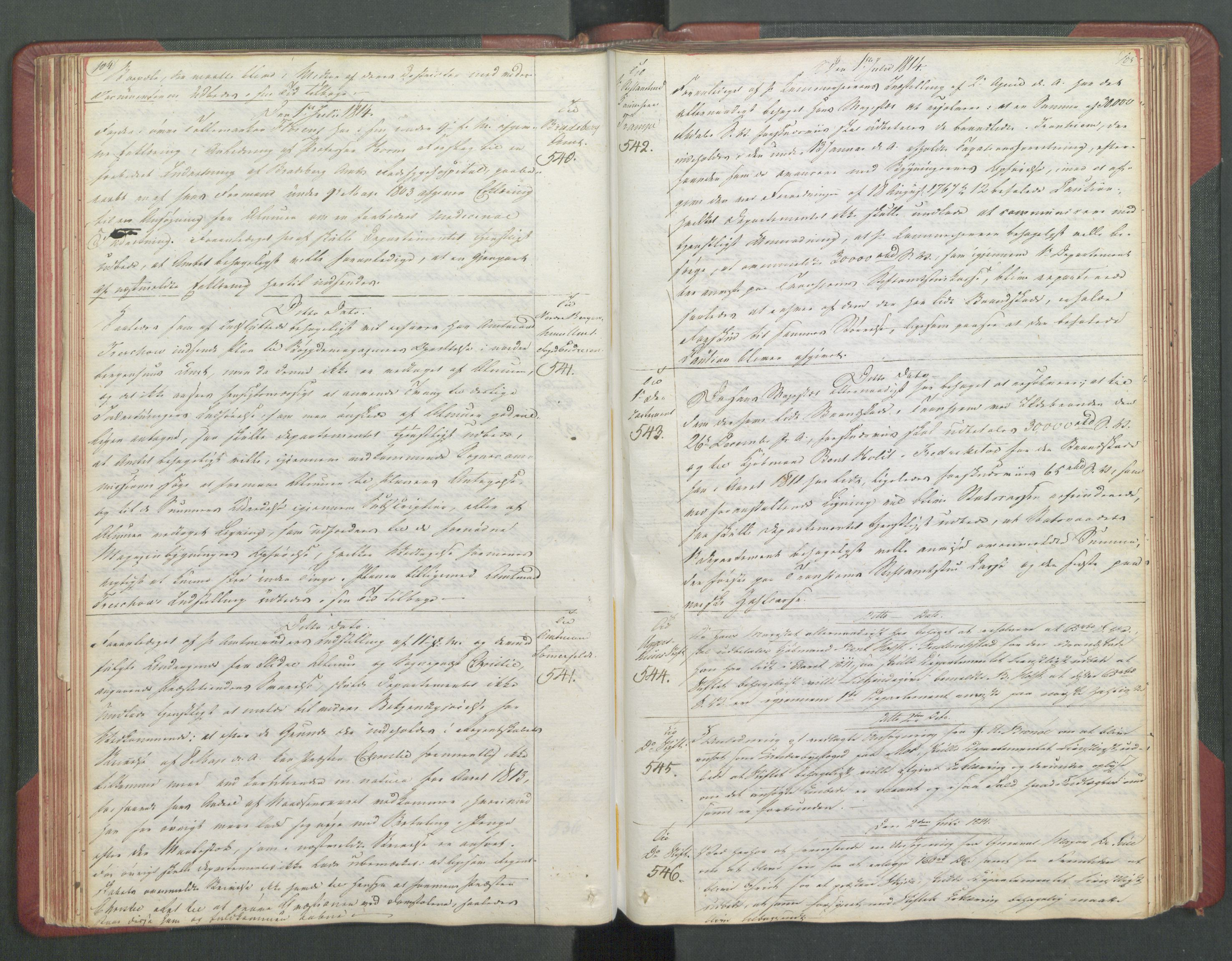 Departementene i 1814, AV/RA-S-3899/Fb/L0028: Kopibok 1-1371, 1814, p. 104-105