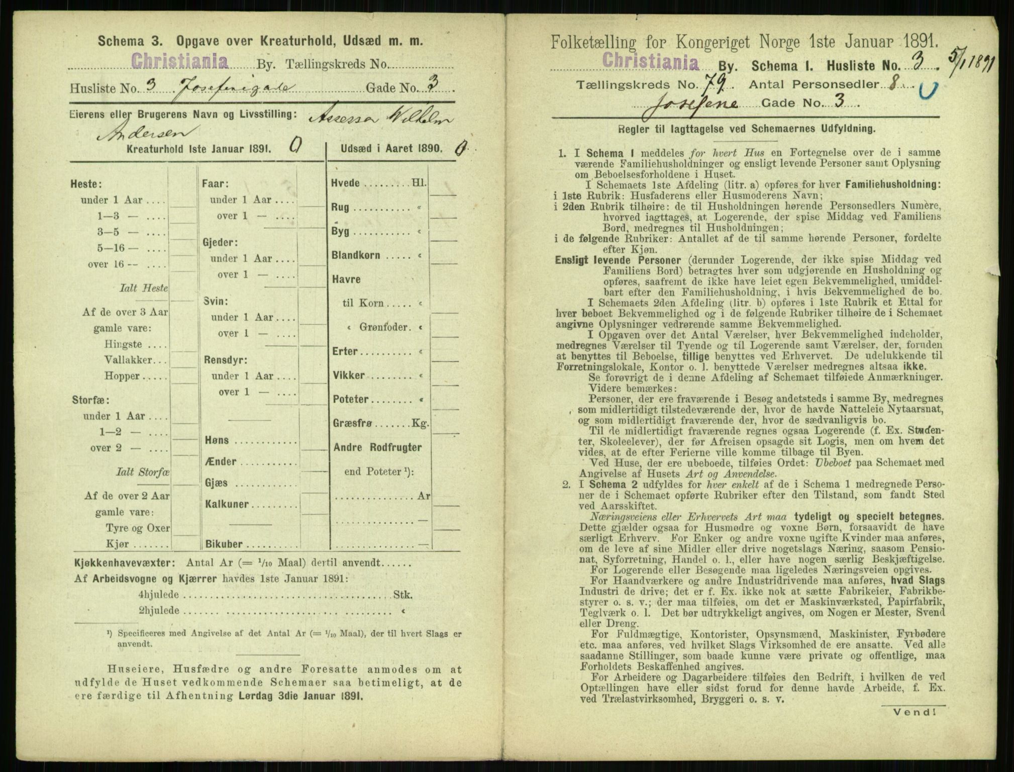 RA, 1891 census for 0301 Kristiania, 1891, p. 41078