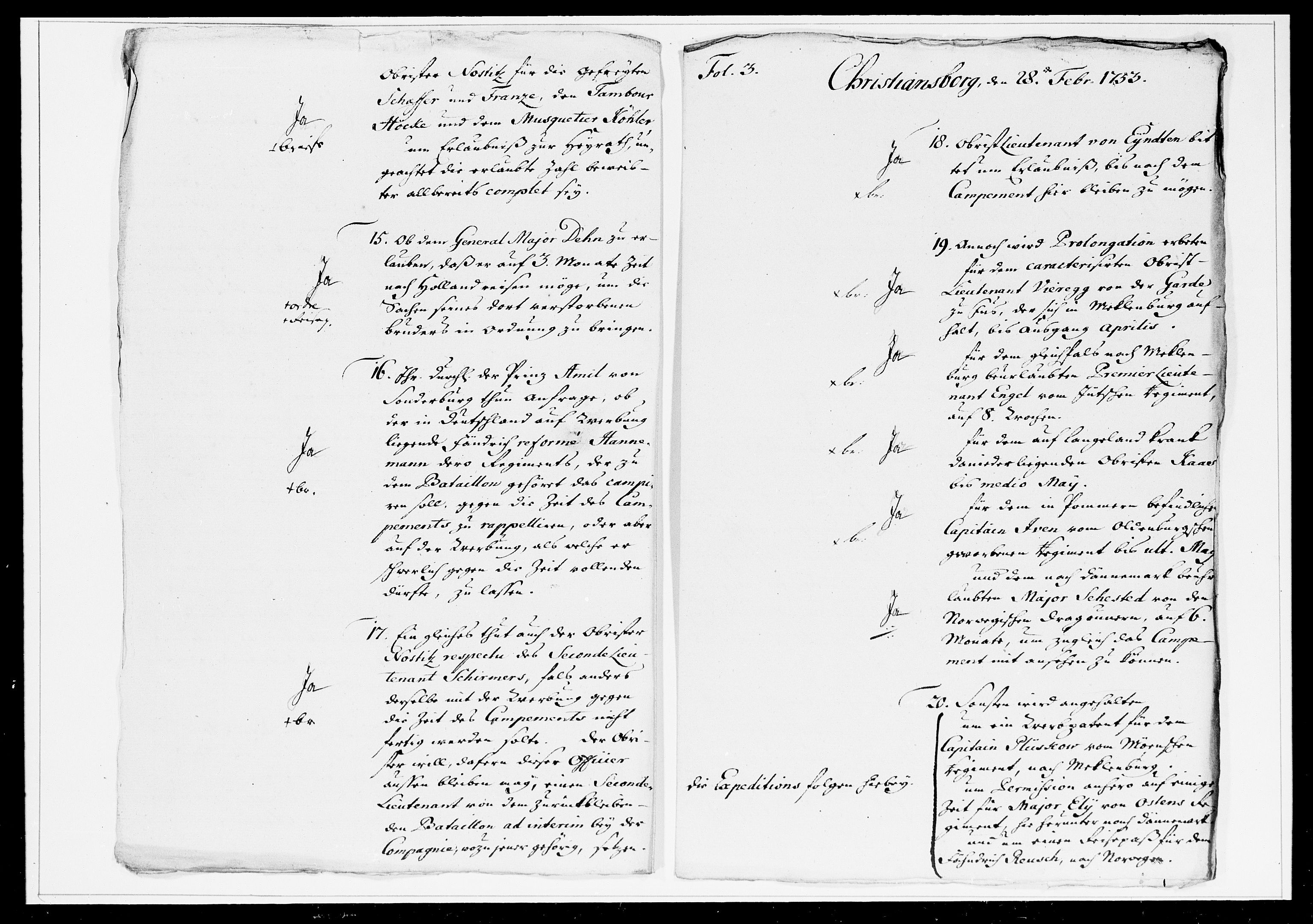 Krigskollegiet, Krigskancelliet, DRA/A-0006/-/1241-1247: Refererede sager, 1753, p. 54
