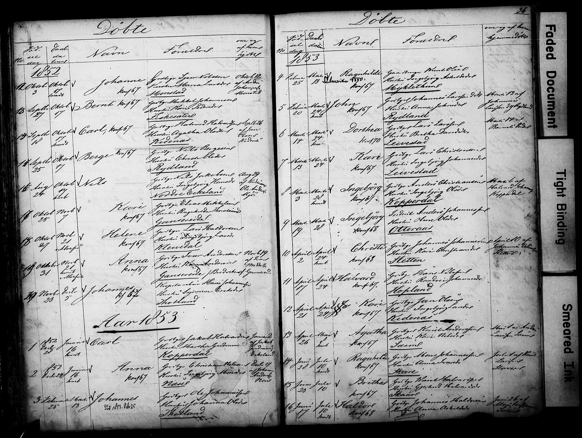 Alversund Sokneprestembete, SAB/A-73901/H/Ha/Hab: Parish register (copy) no. D 1, 1800-1870, p. 36