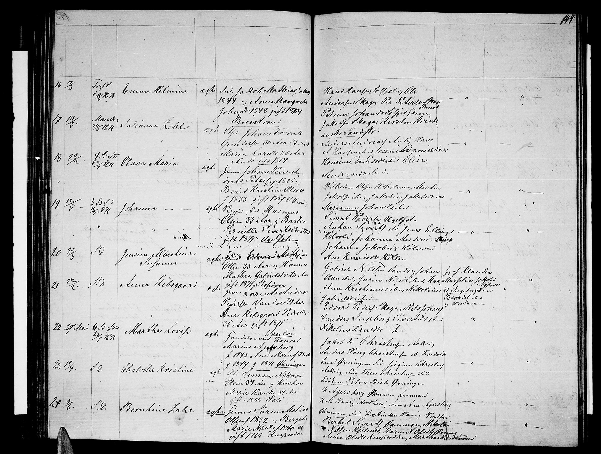 Ministerialprotokoller, klokkerbøker og fødselsregistre - Nordland, AV/SAT-A-1459/834/L0512: Parish register (copy) no. 834C03, 1862-1877, p. 144