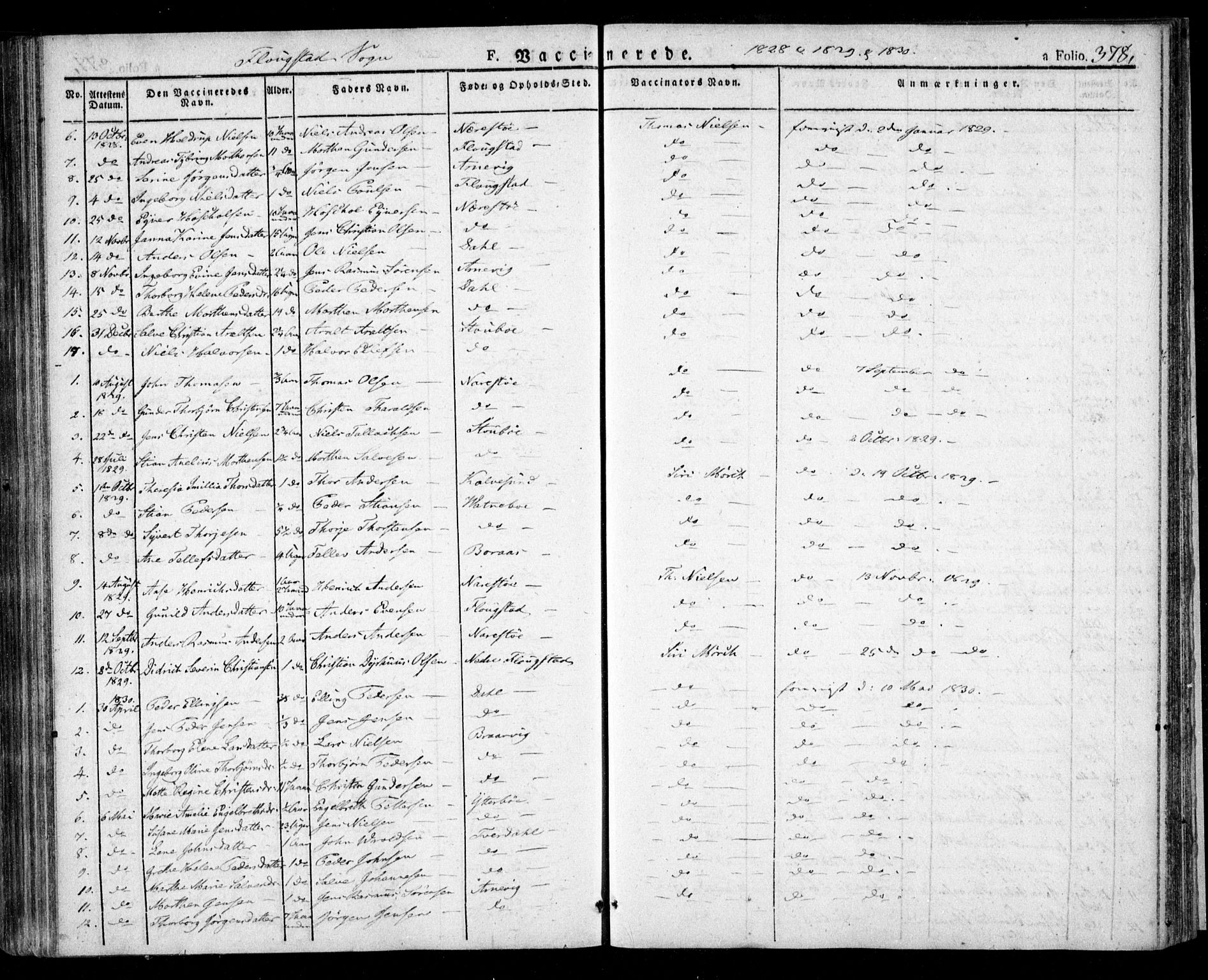 Dypvåg sokneprestkontor, AV/SAK-1111-0007/F/Fa/Faa/L0004: Parish register (official) no. A 4, 1824-1840, p. 379