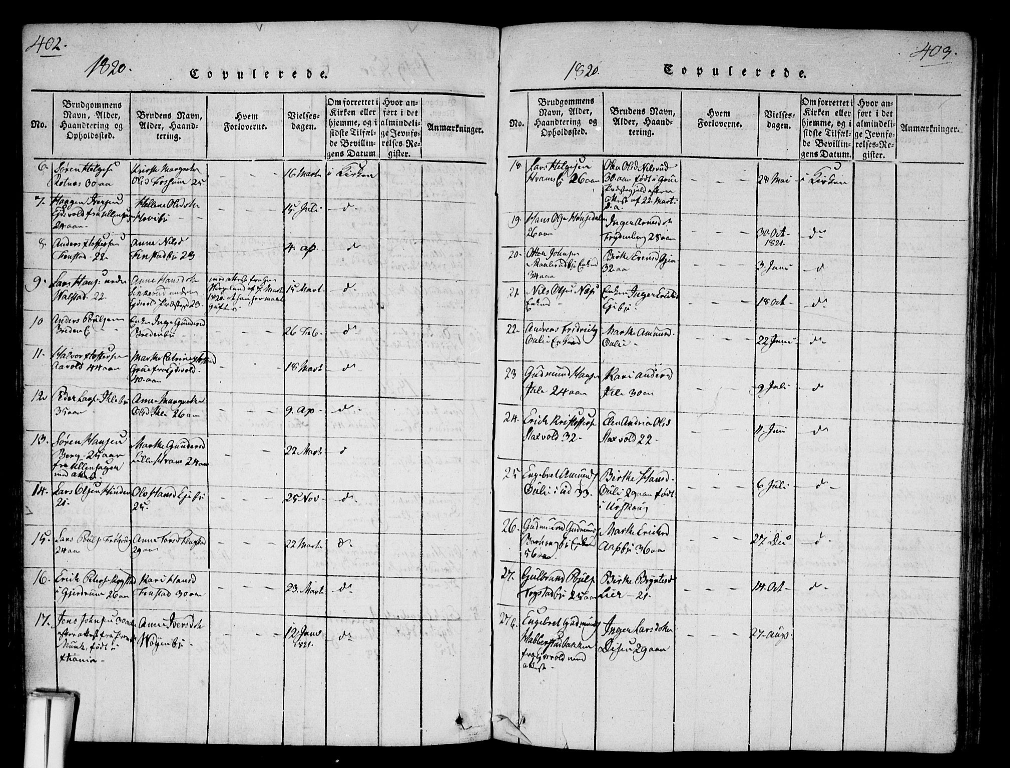 Nes prestekontor Kirkebøker, AV/SAO-A-10410/G/Ga/L0001: Parish register (copy) no. I 1, 1815-1835, p. 402-403