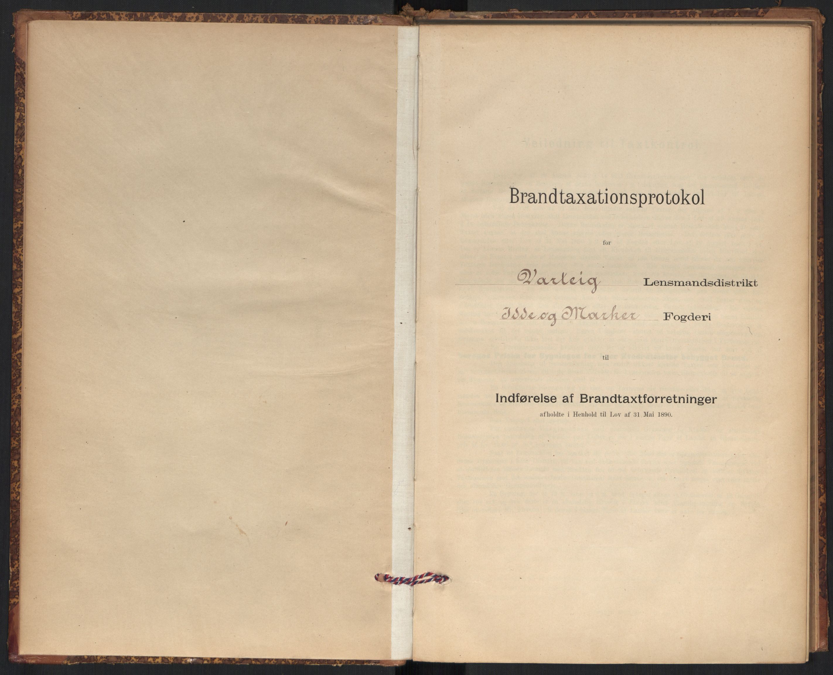 Norges brannkasse, branntakster Varteig, AV/SAO-A-11376/F/Fb/L0001: Branntakstprotokoll, 1896-1920