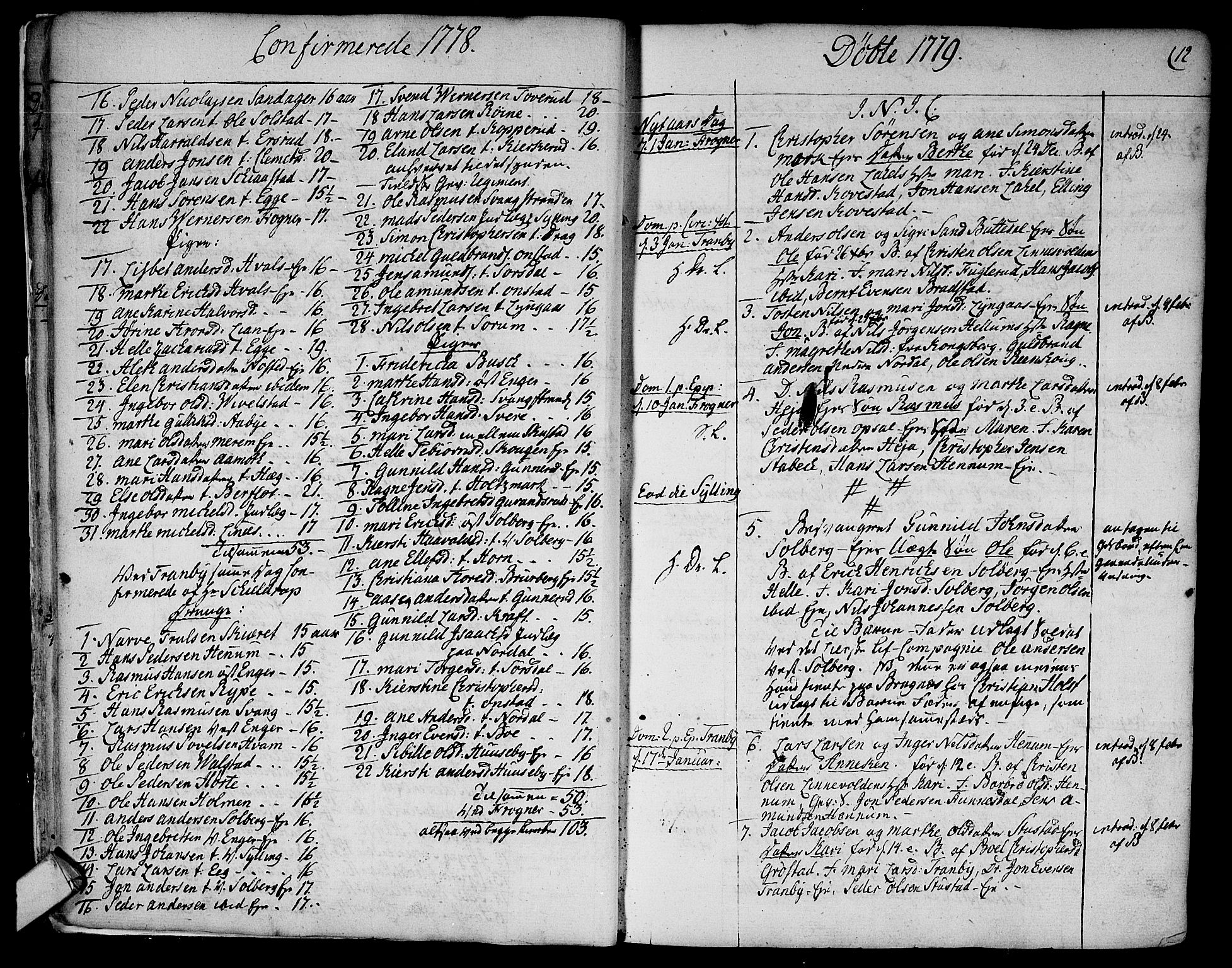 Lier kirkebøker, SAKO/A-230/F/Fa/L0006: Parish register (official) no. I 6, 1777-1794, p. 12